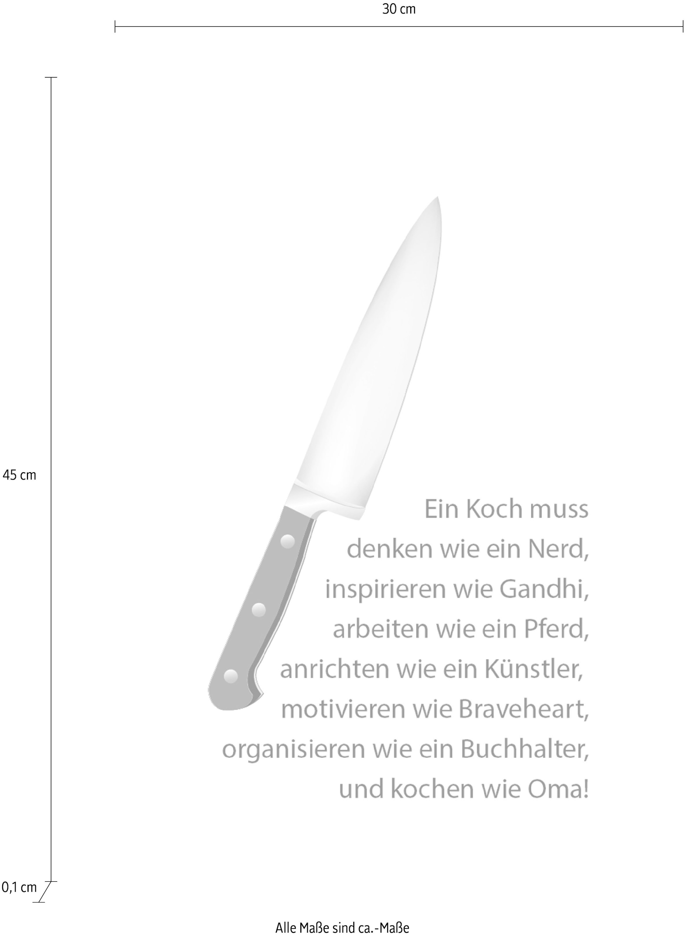 queence Wanddekoobjekt »Messer«, Stahlschild, Blechschild, Spruch, Witzig, Wanddeko, retro, 20x30cm