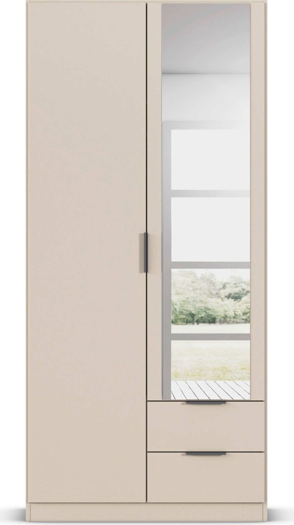 rauch Kleiderschrank »Drehtürenschrank Schrank Garderobe Ankleide Schlafzimmer LAGOA« 3 verschiedene Ausstattungen BASIC/CLASSIC/PREMIUM (inkl. SOFT-CLOSE),  geräumige Schubladen, 3 Breiten, optional mit Aufsatz MADE IN GERMANY