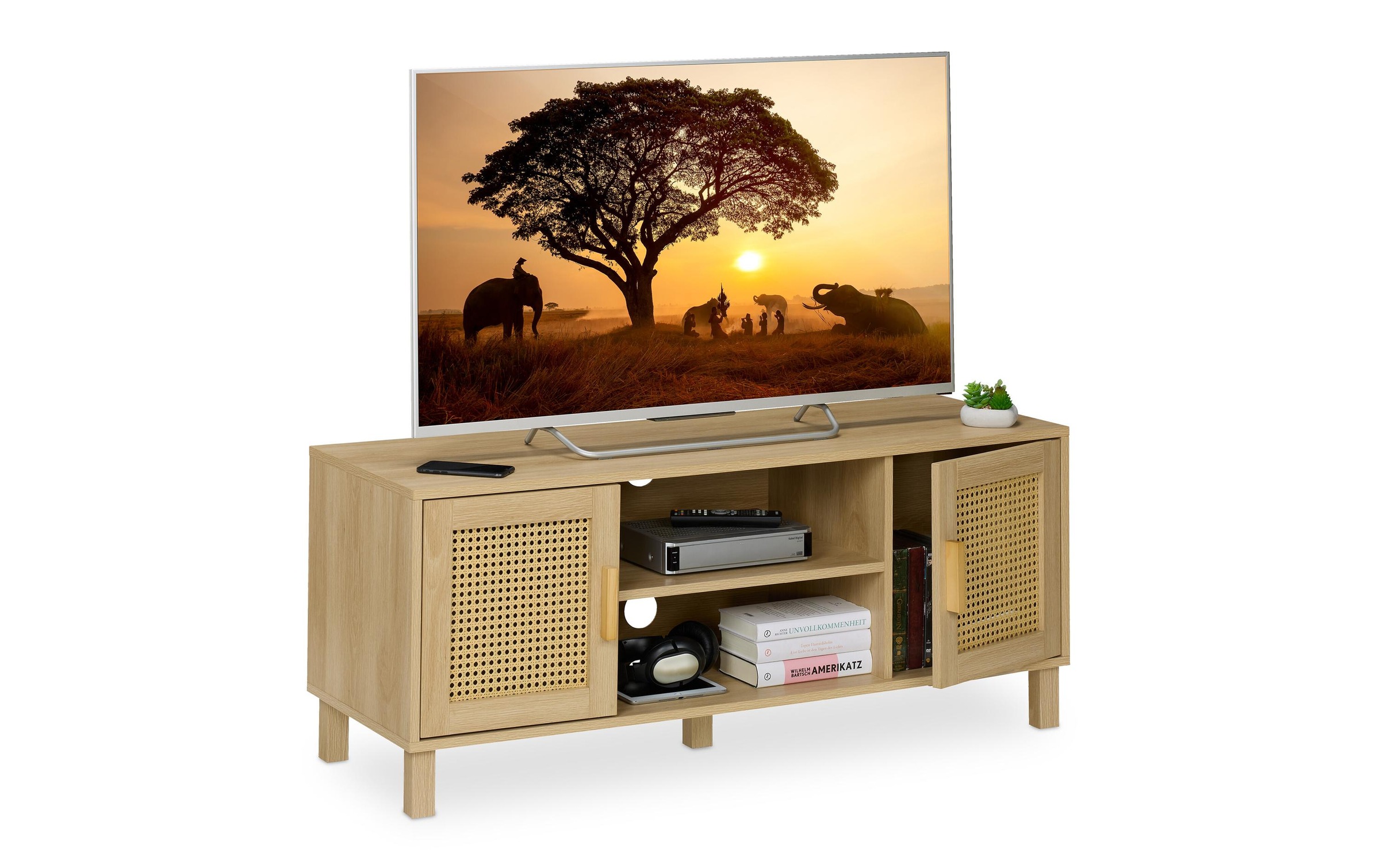 Image of relaxdays TV-Board "115 x 40 cm Hellbraun"