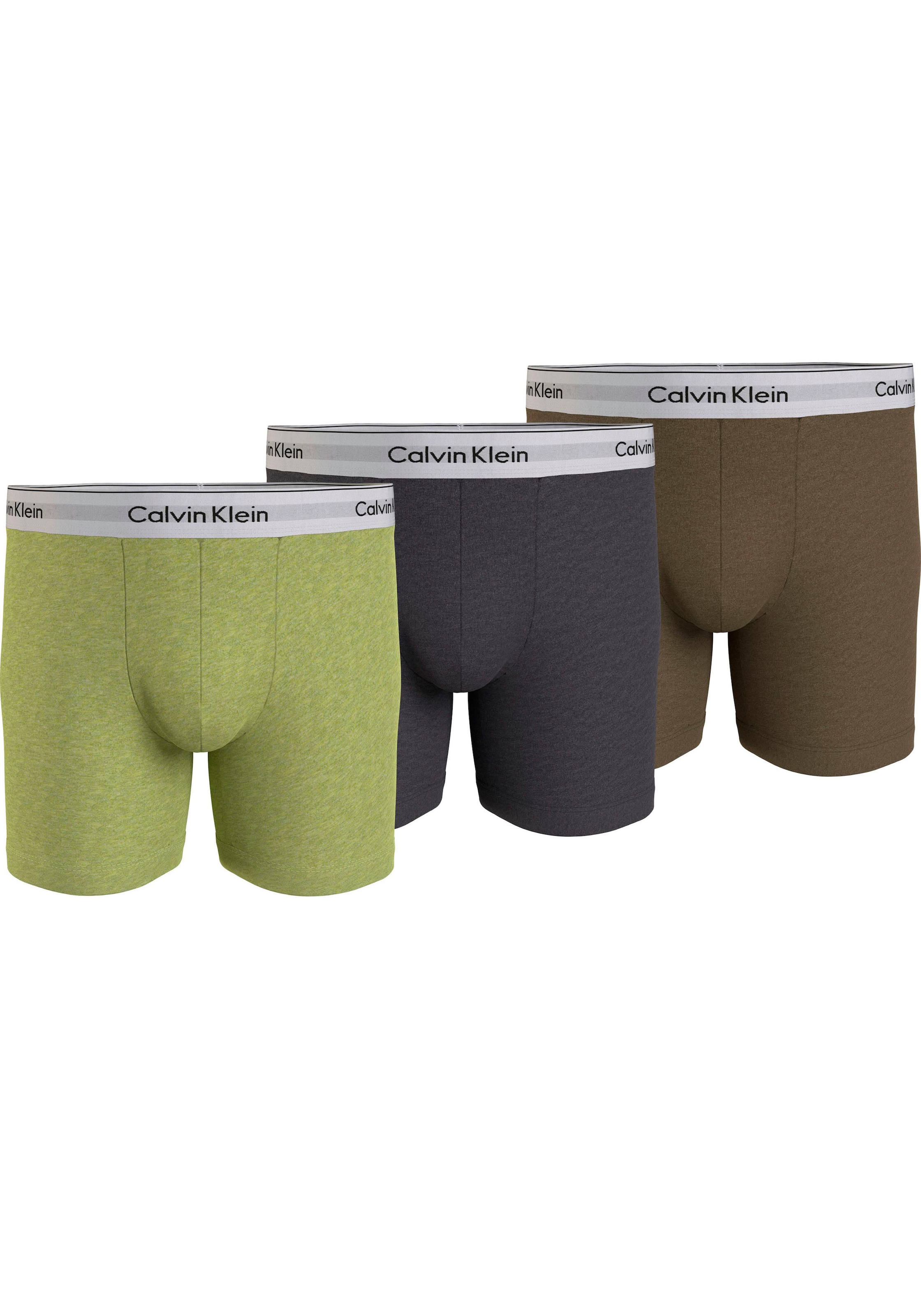 Calvin Klein Underwear Boxer »BOXER BRIEF 3PK«, (Packung, 3 St., 3er-Pack), mit längerem Bein & Logo-Elastikbund