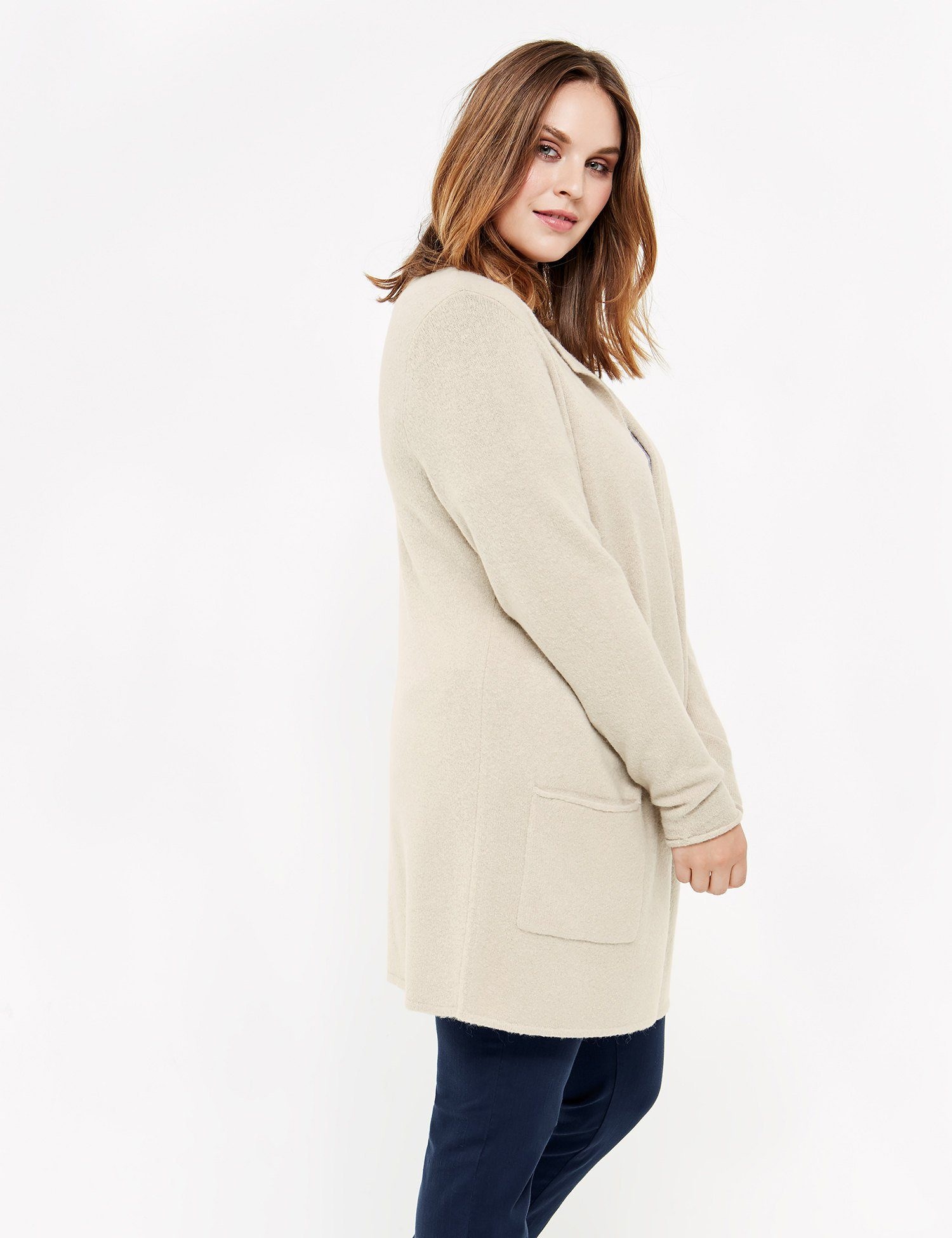 Jacke Strick »Langer Cardigan mit Wolle«