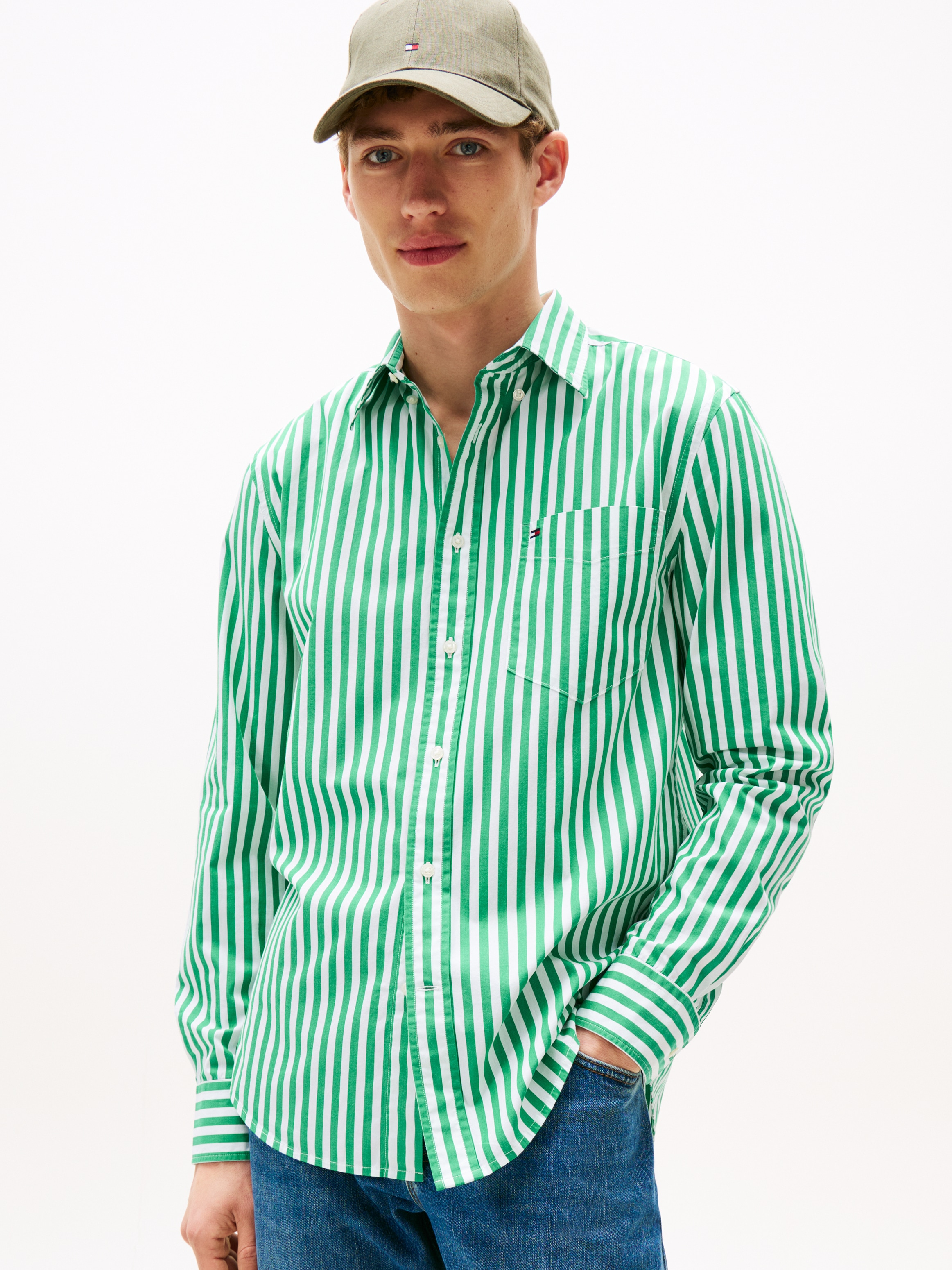Image of Tommy Hilfiger Langarmhemd "FLEX POPLIN BOLD STRIPE SHIRT"