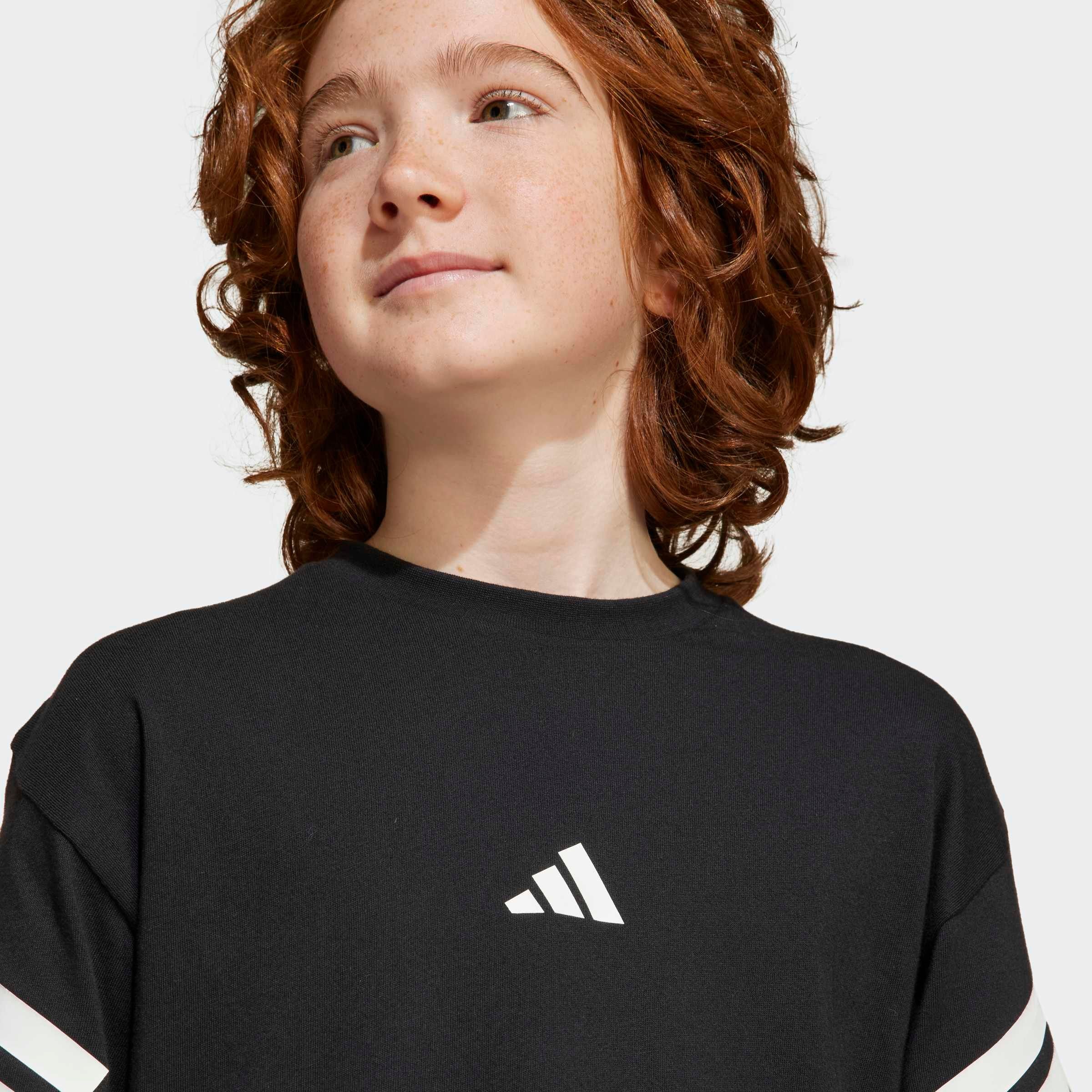 adidas Sportswear T-shirt »FUTURE ICONS 3-STREIFEN KIDS« lockerer Schnitt, sportlicher Stil, Rundhalsausschnitt