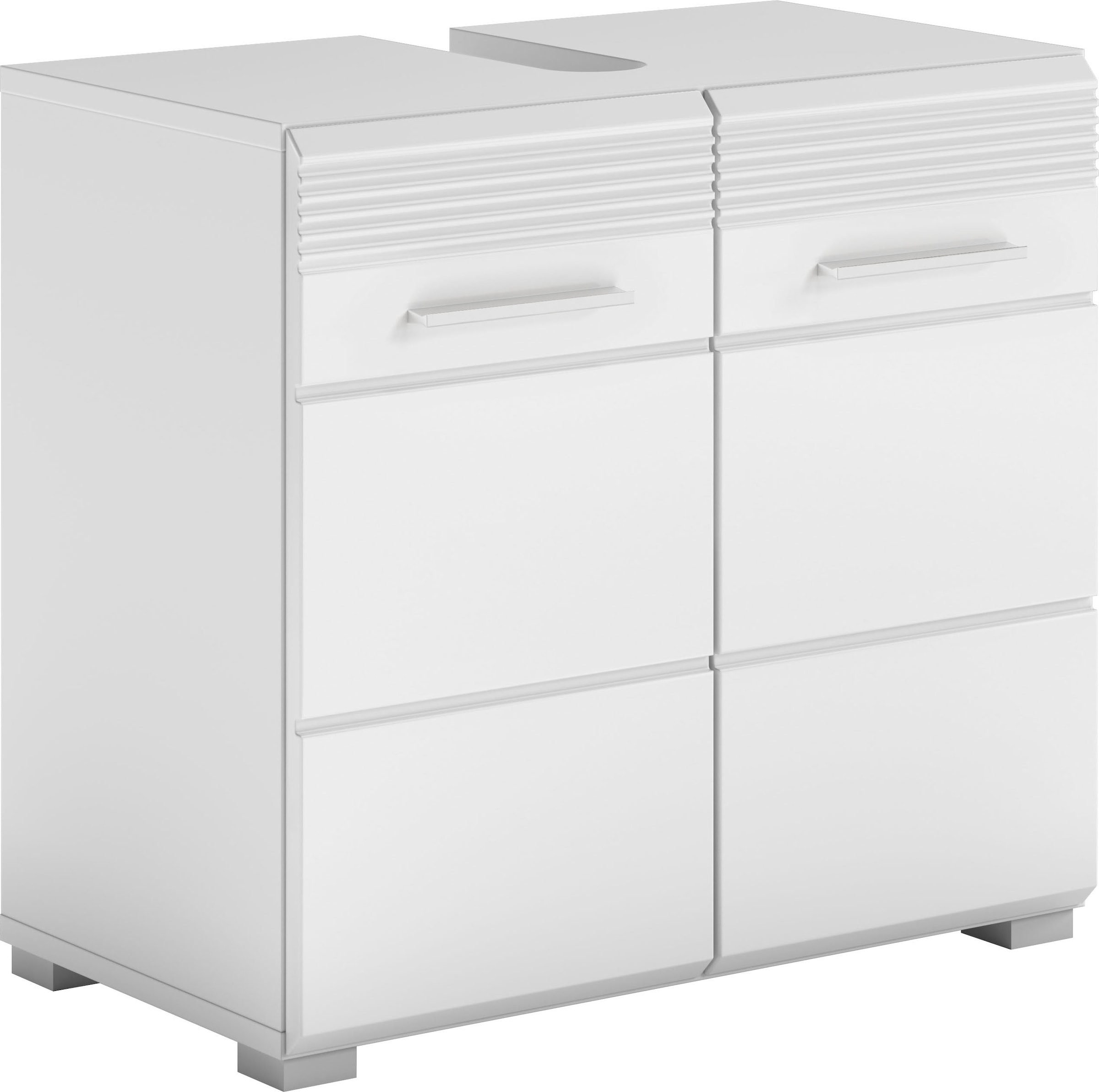 Image of Home affaire Waschbeckenunterschrank "Malmö, Breite 60 cm, 2 Tür, 2 Fächer, mit Siphonausschnitt, MDF-Front" in verschiedenen Farben erhältlich, Badmöbel, Badschrank, Kommode, Bad