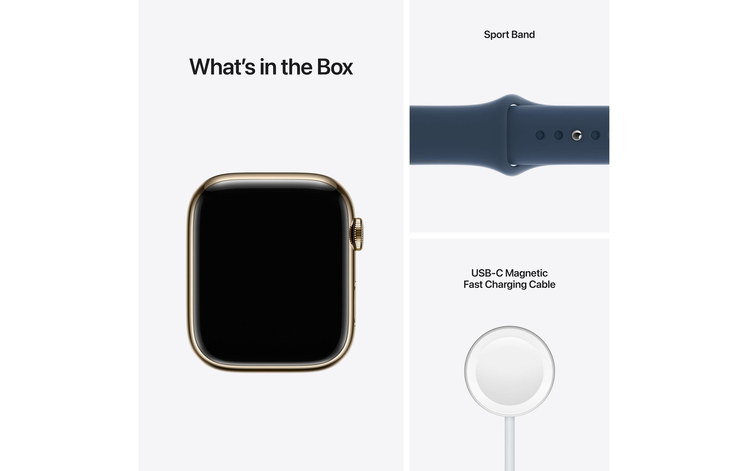 Apple Smartwatch »Series 7, GPS + Cellular, 45 mm Edelstahl-Gehäuse mit Sportarmband«, Watch OS, MN9M3FD/A