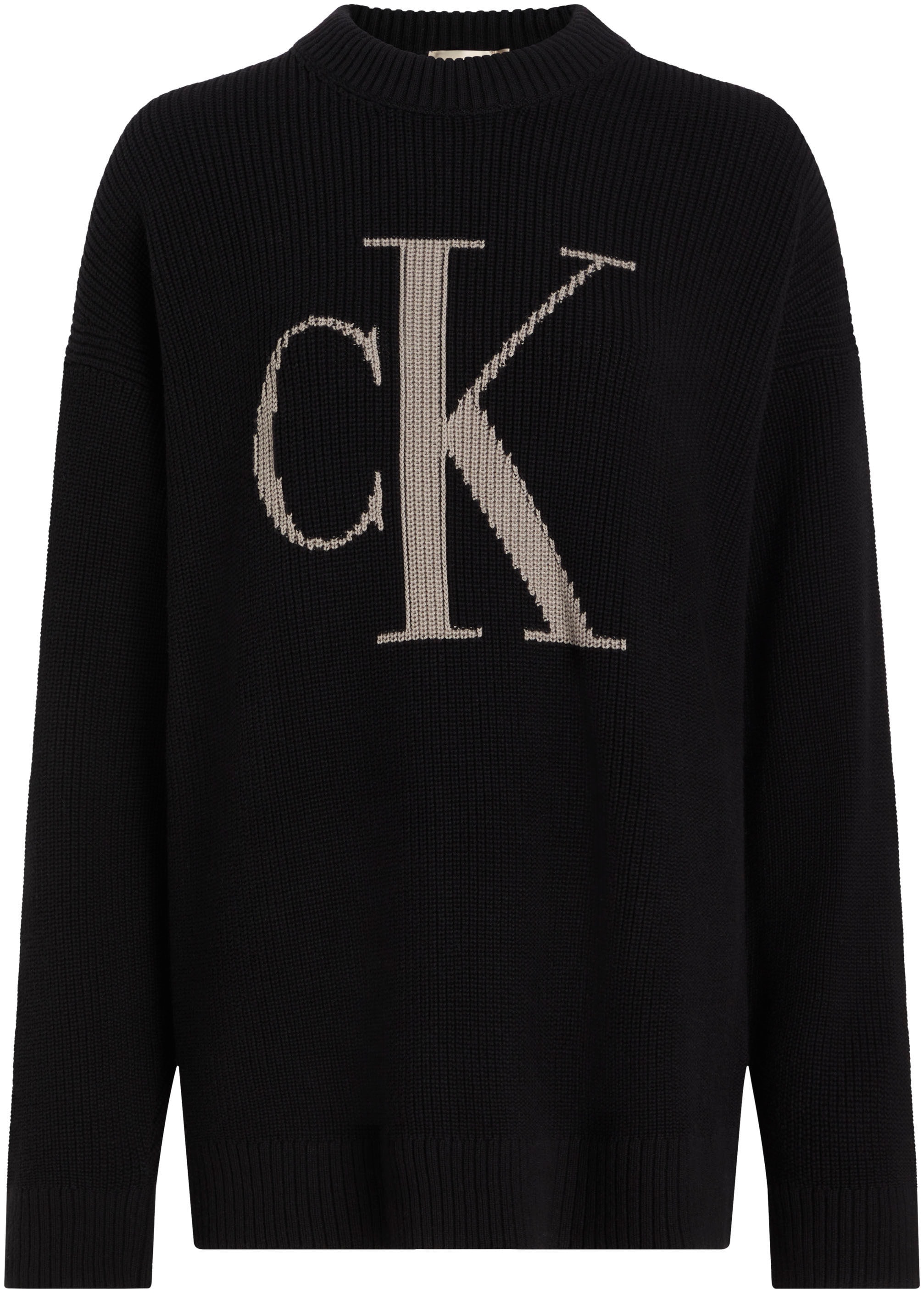 Calvin Klein Jeans Strickpullover »CK INTARSIA HIGH NECK SWEATER«, mit Logostickerei