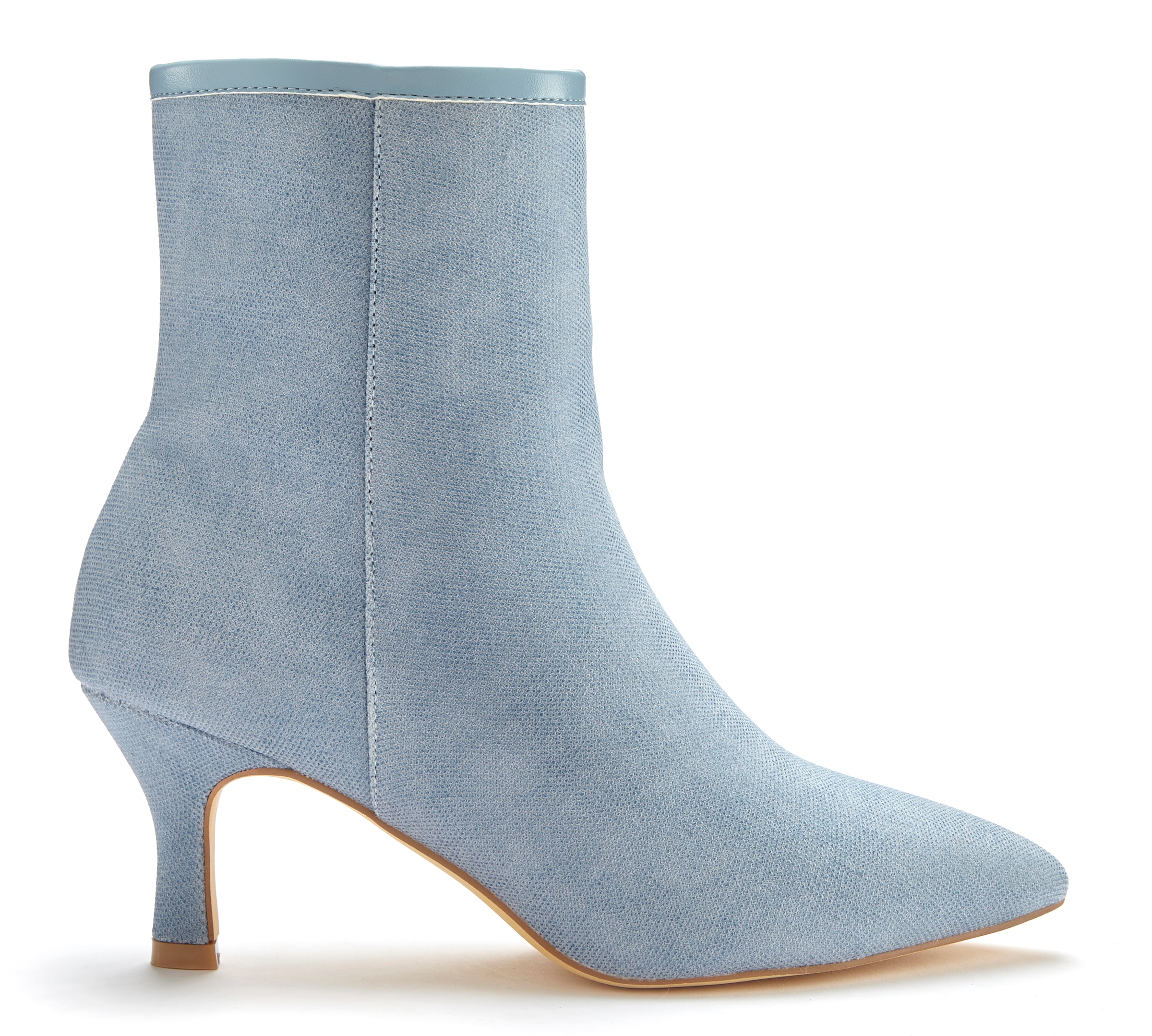 LASCANA Stiefelette, High-Heel Ankle Stiefel in Denim-Optik VEGAN