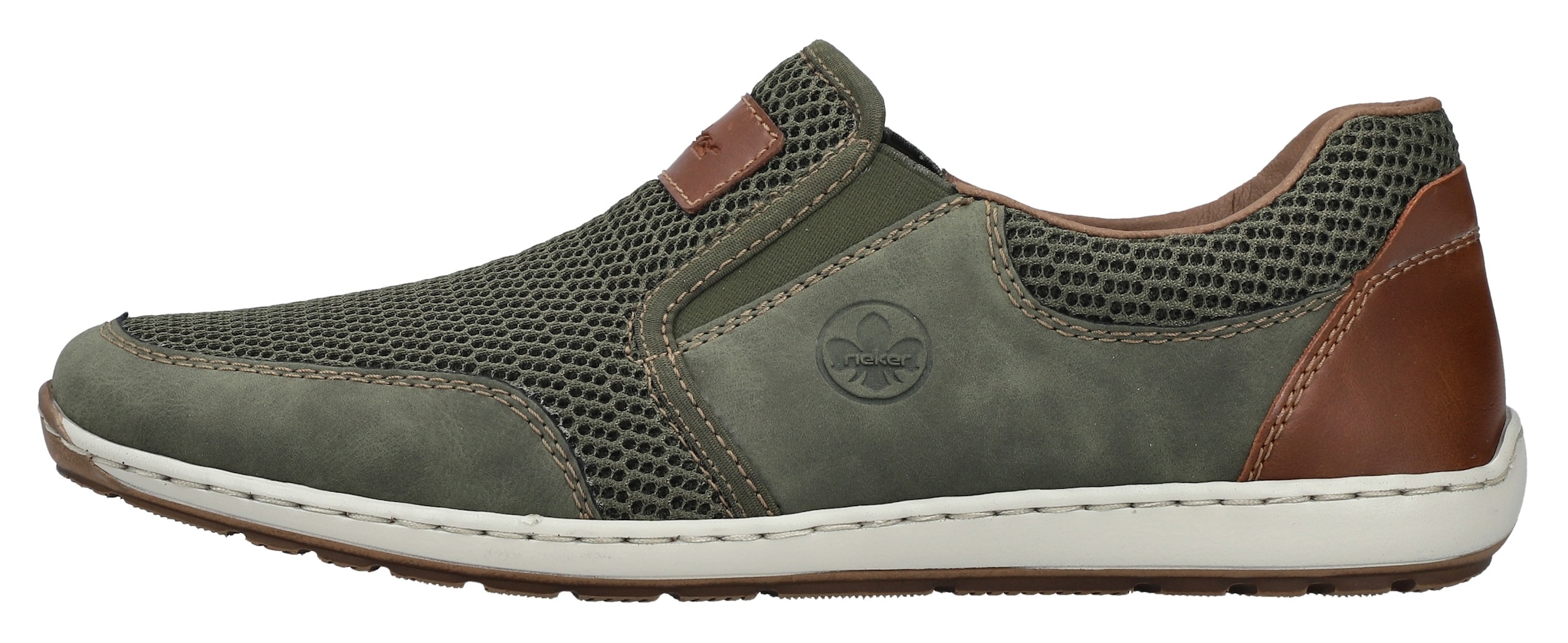 Rieker Slipper  Sommerschuh, Schlupfschuh, Freizeitschuh mit kontrastfarbenen Besätzen