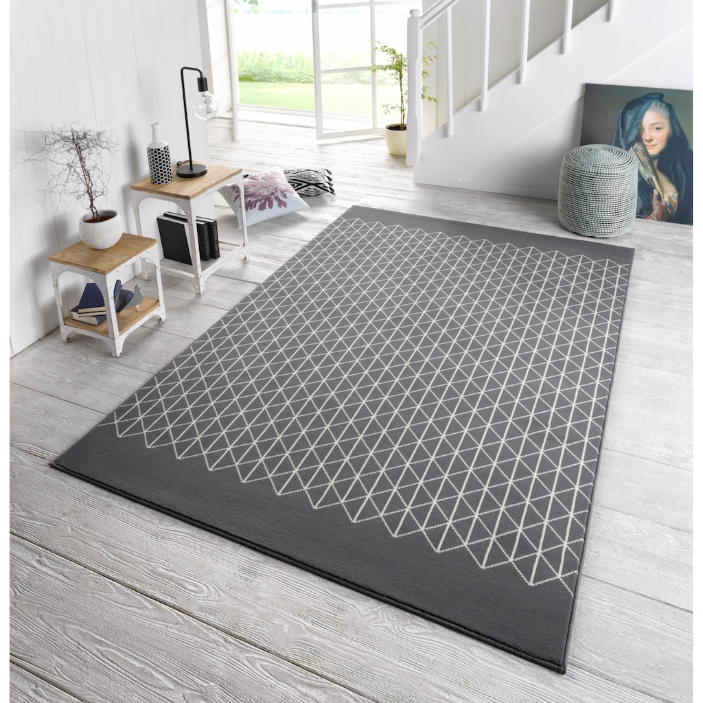 HANSE Home Teppich »Twist«, rechteckig, Kurzflor geometrischen Formen, Robust, Pflegeleicht, Gekettelt