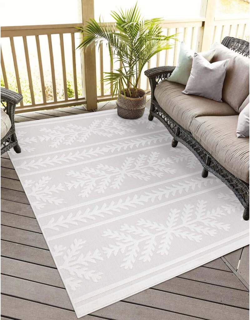 Image of Carpet City Teppich "In-& Outdoorteppich Santorini 411, 3D-Effekt, Boho-Optik" rechteckig 5 mm Höhe Wetterfest & UV-beständig für Terrasse, Balkon, Küche, Flur