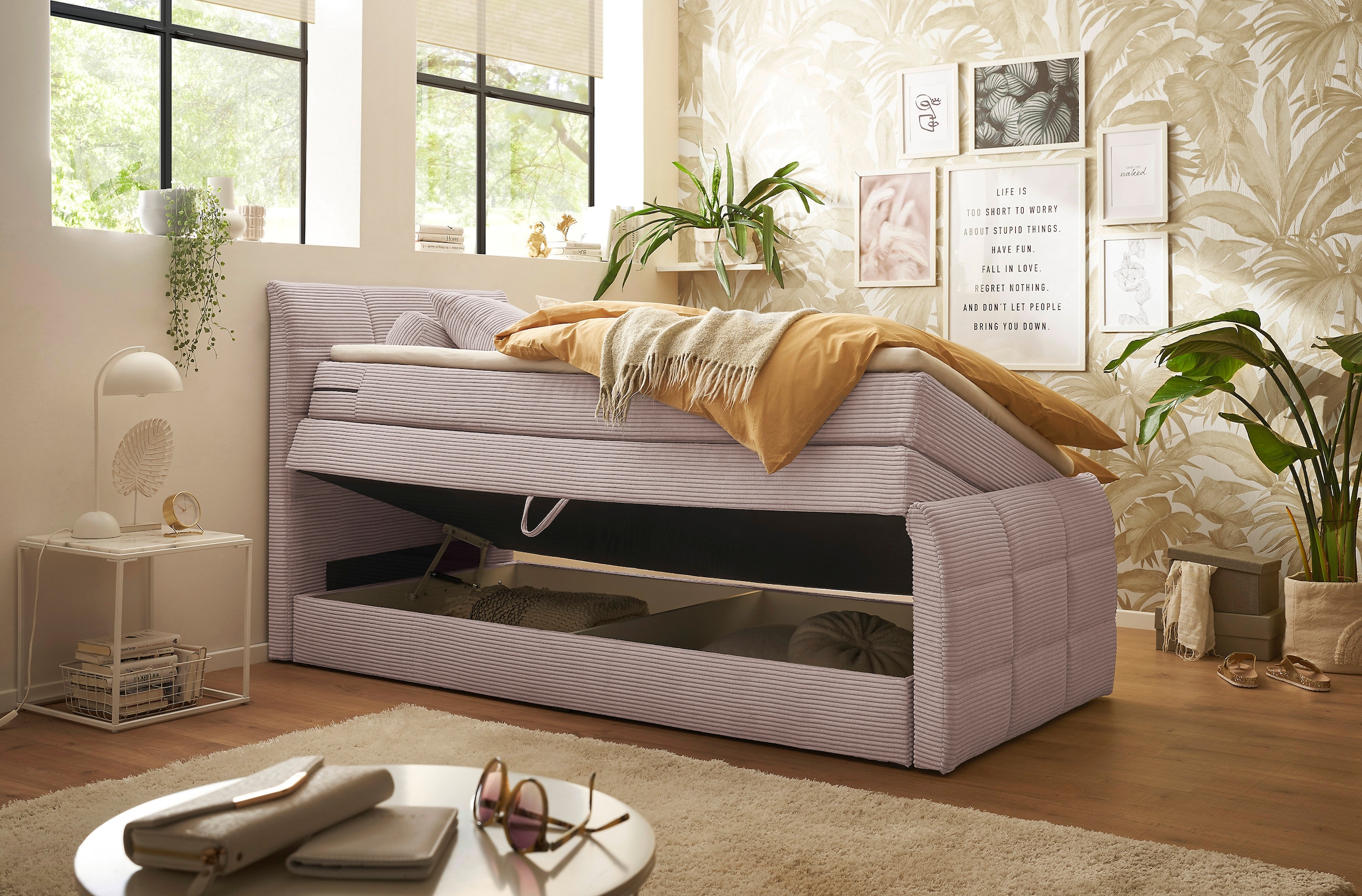 ED EXCITING DESIGN Boxspringbett »Bolivia« harte Seite mit Kokosmatte, weiche Seite mit Filzabdeckung