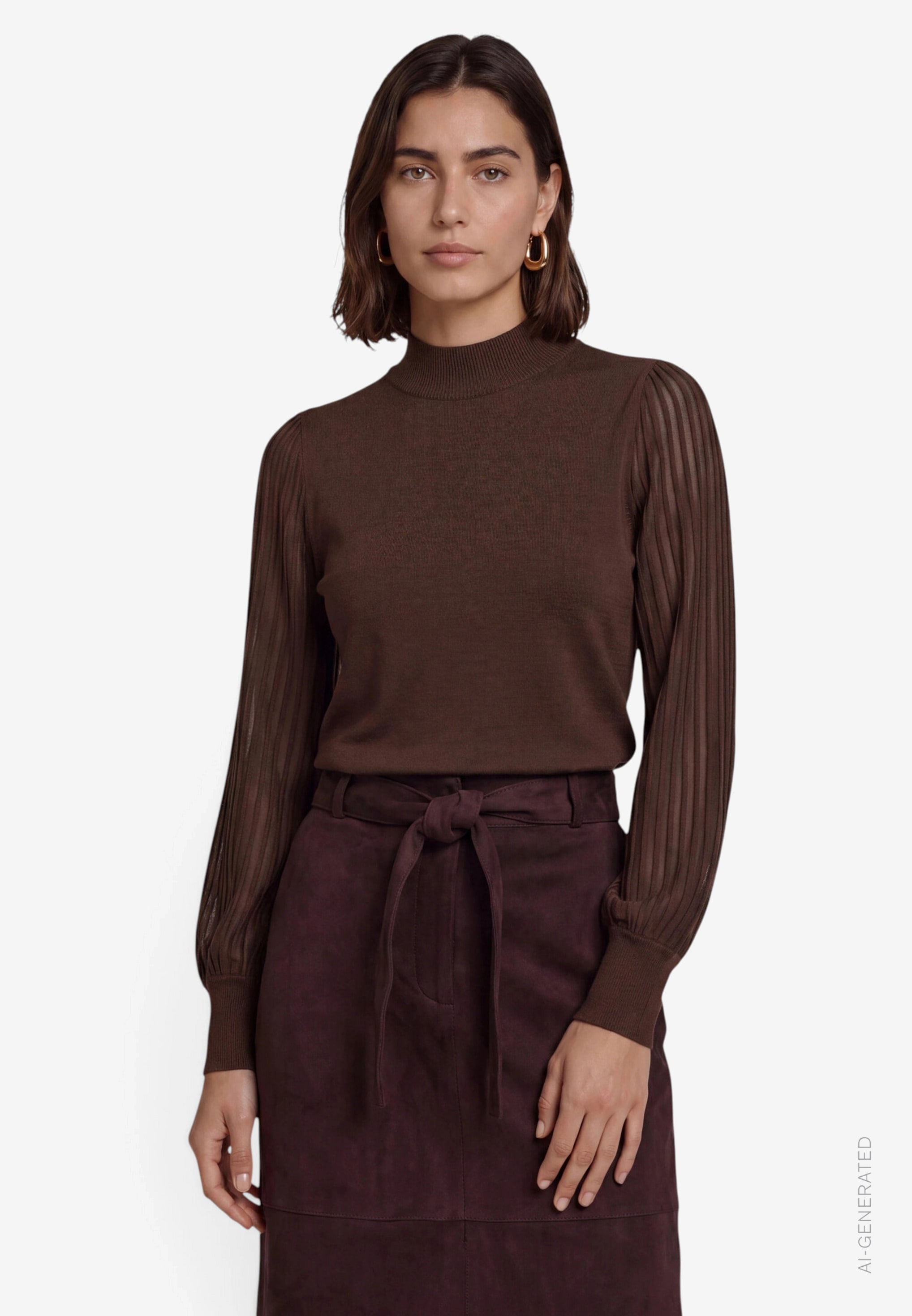 Zero Strickpullover mit transparenten Ärmeln