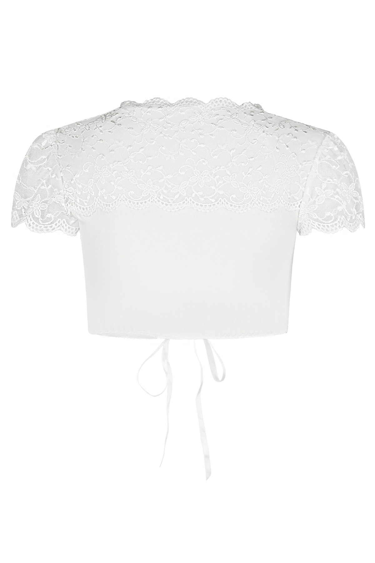 Nina Von C. Blouse de dirndl mit herzförmigem Ausschnitt, Spitze, bauchfrei, Kurzarm