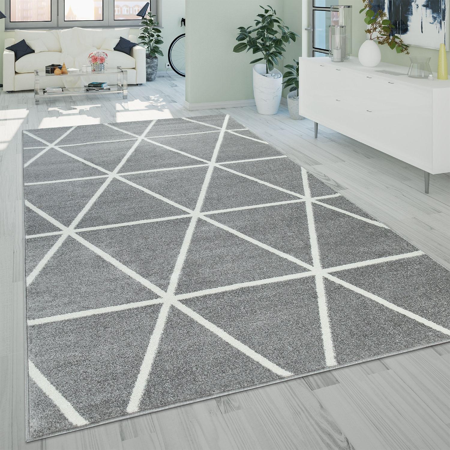 Paco Home Teppich »Stella 401«, Muster, rechteckig, Design, Kurzflor jetzt kaufen Rauten Pastellfarben, Teppich, Skandi