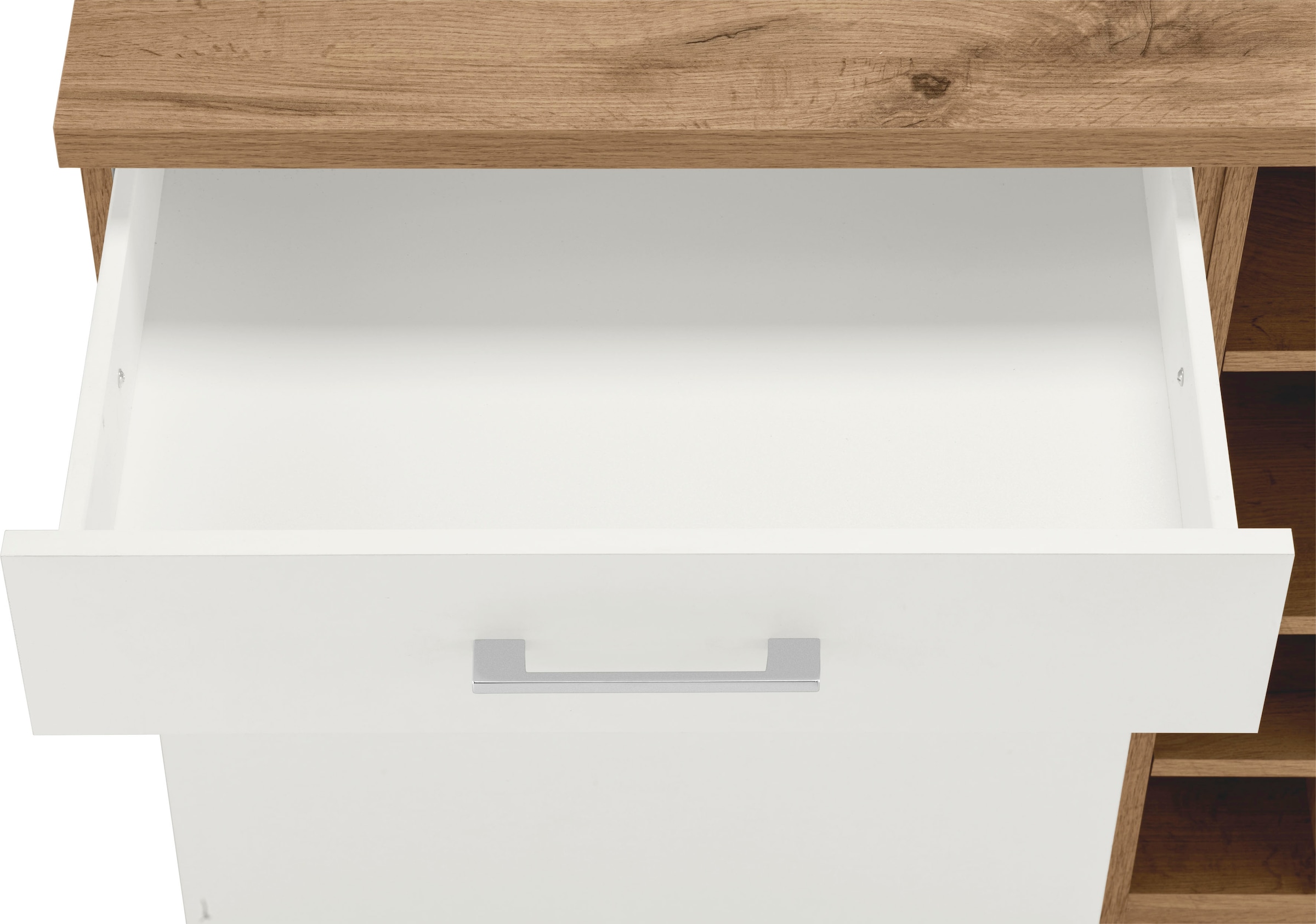 KOCHSTATION Armoire basse »KS-Colmar« 150 cm de large, 2 tiroirs, 2 portes, 6 compartiments, pour beaucoup d'espace de rangement