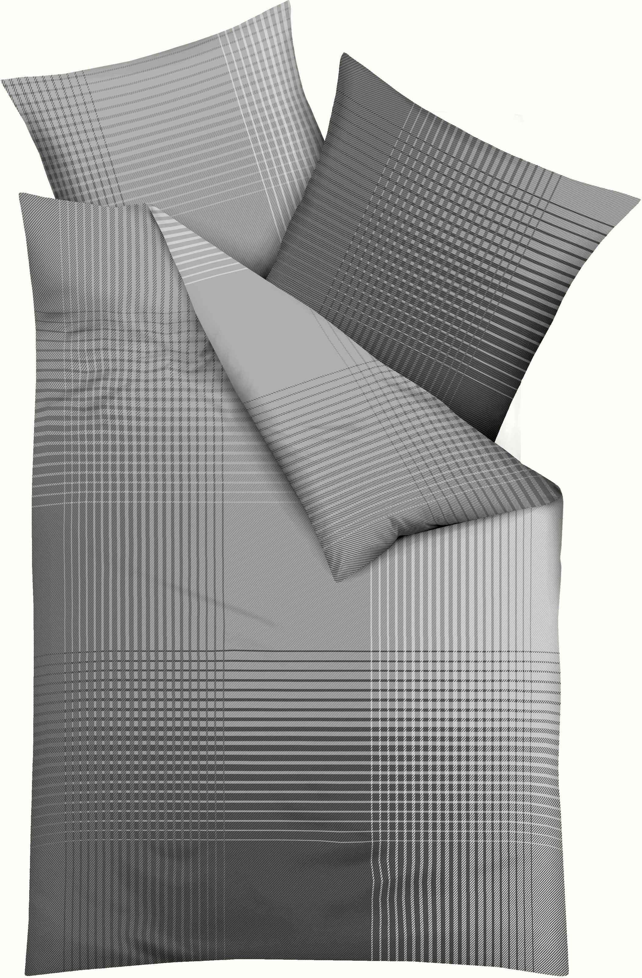 Image of Kaeppel Bettwäsche "MASTER 100% Baumwolle" 3 Stk. mit Karomuster, Markenreissverschluss
