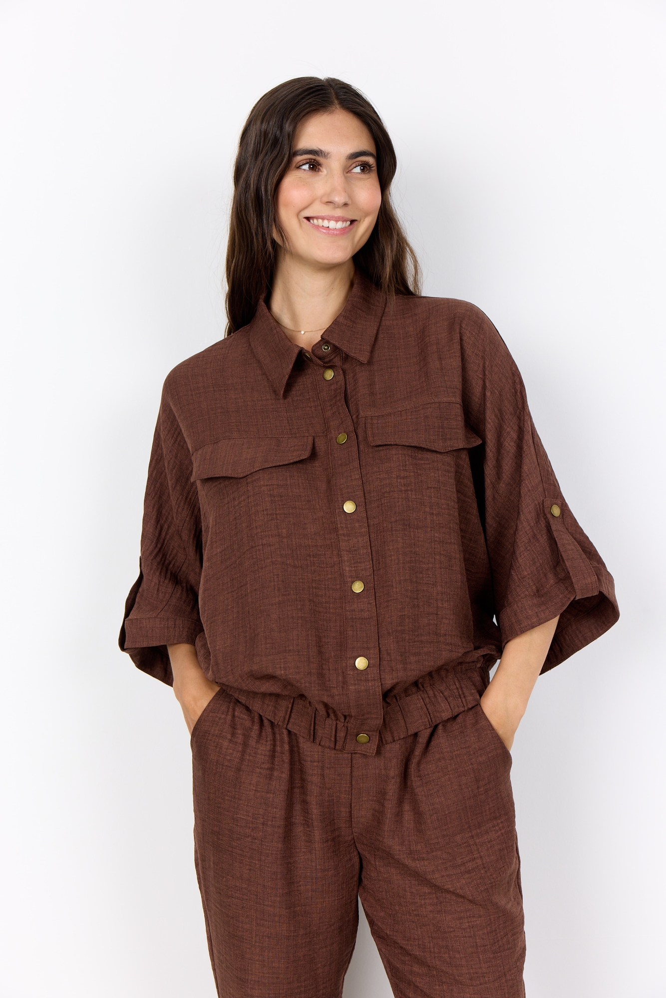Image of soyaconcept Kurzjacke "SC-CHARISSA 1" aus Polyester, hüftlanger Schnitt, mit elastischem Bund