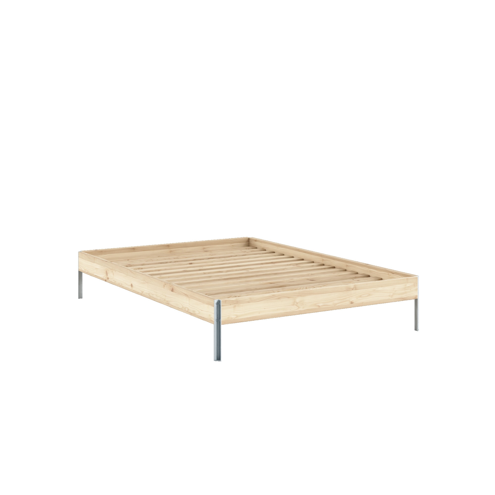 Karup Design Bettgestell »CORE BED Bodenbett, Holzrahmen, Futonbett, Jugendbett, Holzbett« Massivholzbett mit Lattenrost, Kiefer massiv, Doppelbett ohne Kopfteil