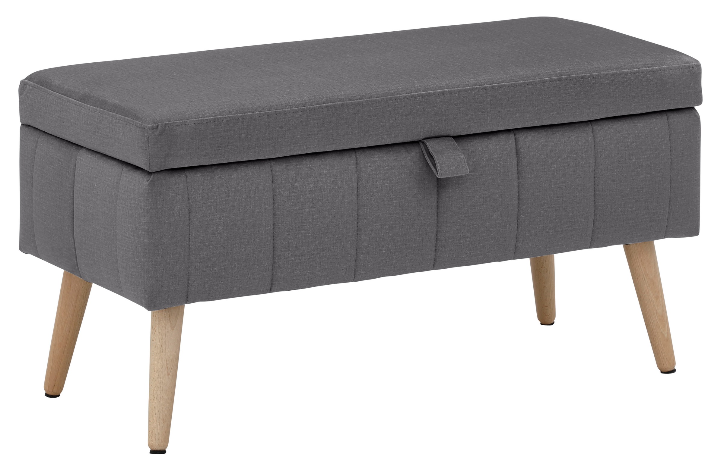 OTTO home Truhenbank "AMIRA Sitzbank mit Stauraum, Maße B/T/H: 81/36/43 cm" mit Staufach, in 3 Bezugsqualitäten mit feiner Steppung