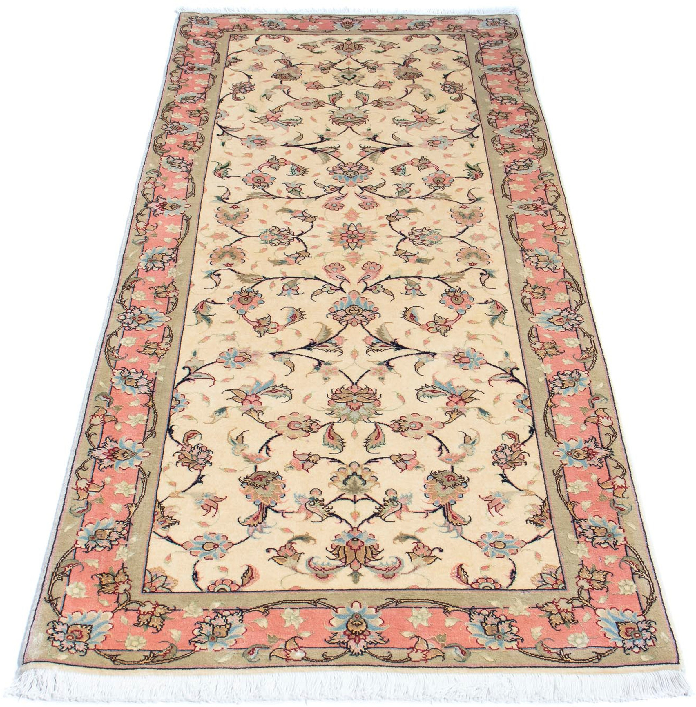 Image of morgenland Orientteppich »Perser - Täbriz - Royal - 200 x 77 cm - beige«, rechteckig, 7 mm Höhe, Wohnzimmer, Handgeknüpft, Einzelstück mit Zertifikat bei Ackermann Versand Schweiz