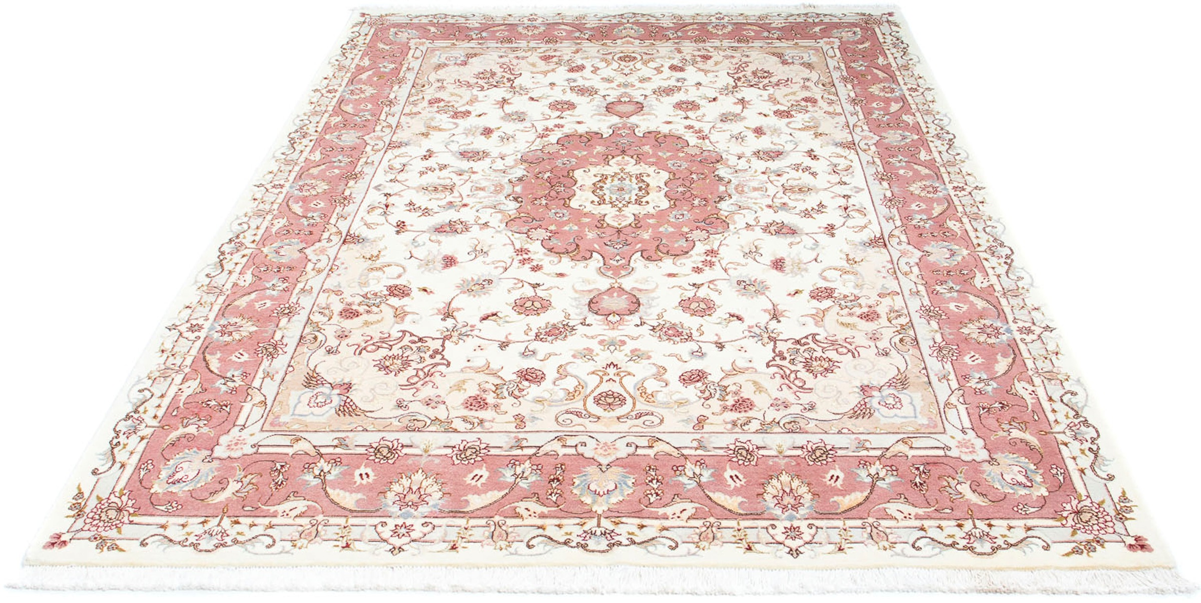 Image of morgenland Orientteppich »Perser - Täbriz - Royal - 237 x 163 cm - beige«, rechteckig, 7 mm Höhe, Wohnzimmer, Handgeknüpft, Einzelstück mit Zertifikat bei Ackermann Versand Schweiz