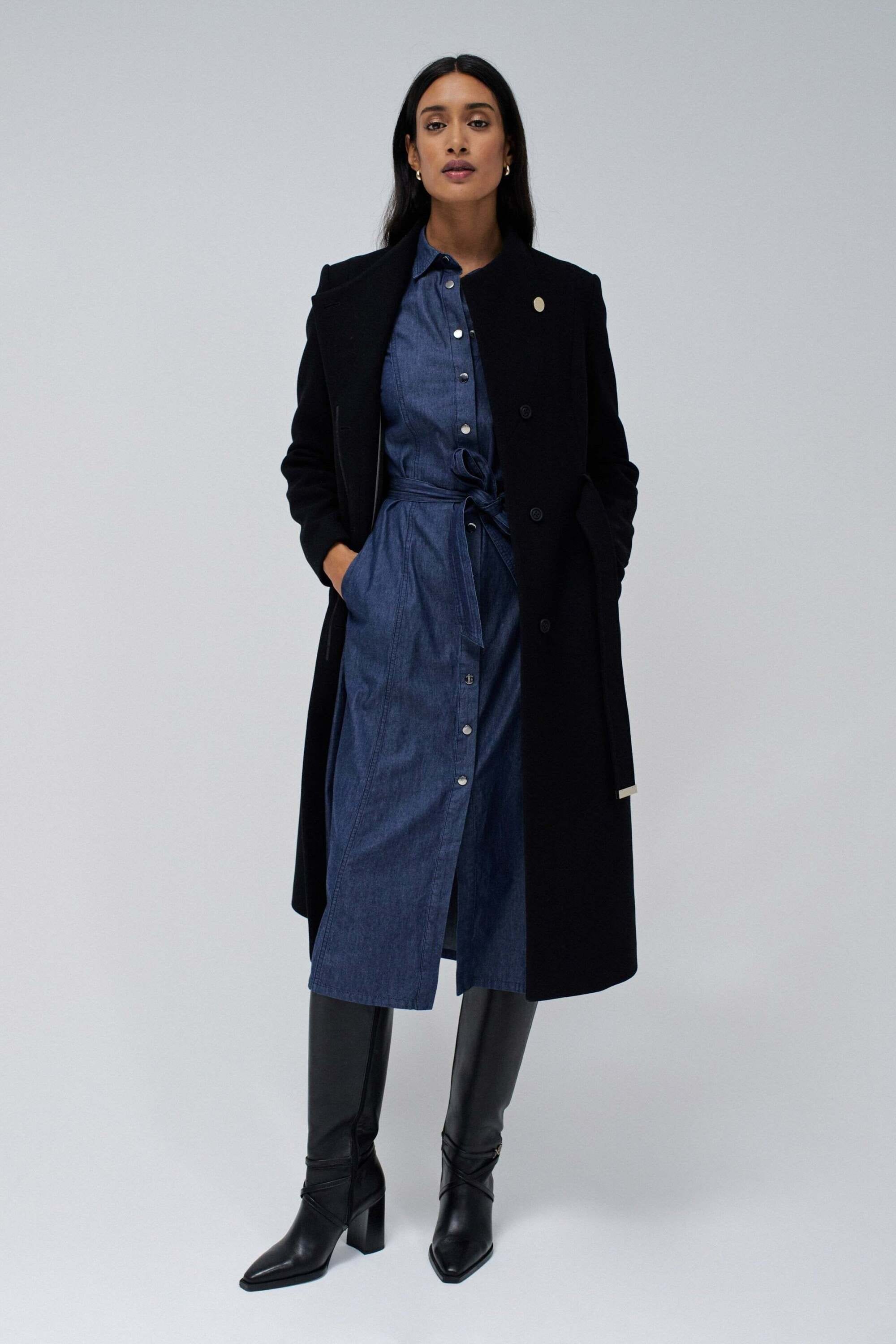 Salsa Wolljacke »Salsa Jeans Wollmantel Long Wool Peacoat With Belt«
