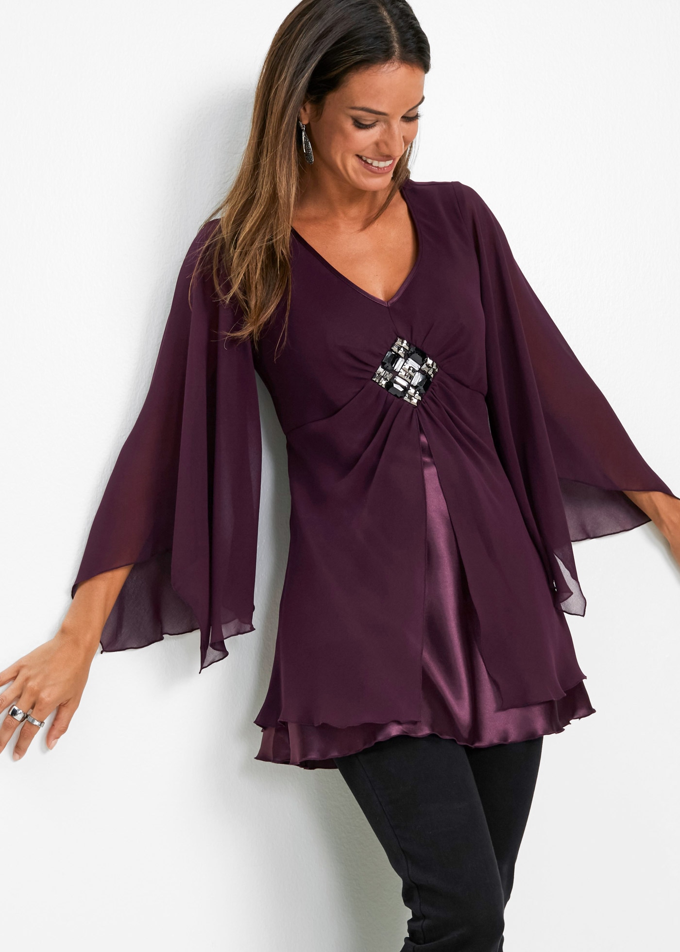 Image of bonprix Tunika festlicher Stil, lockere Passform, aus Polyester