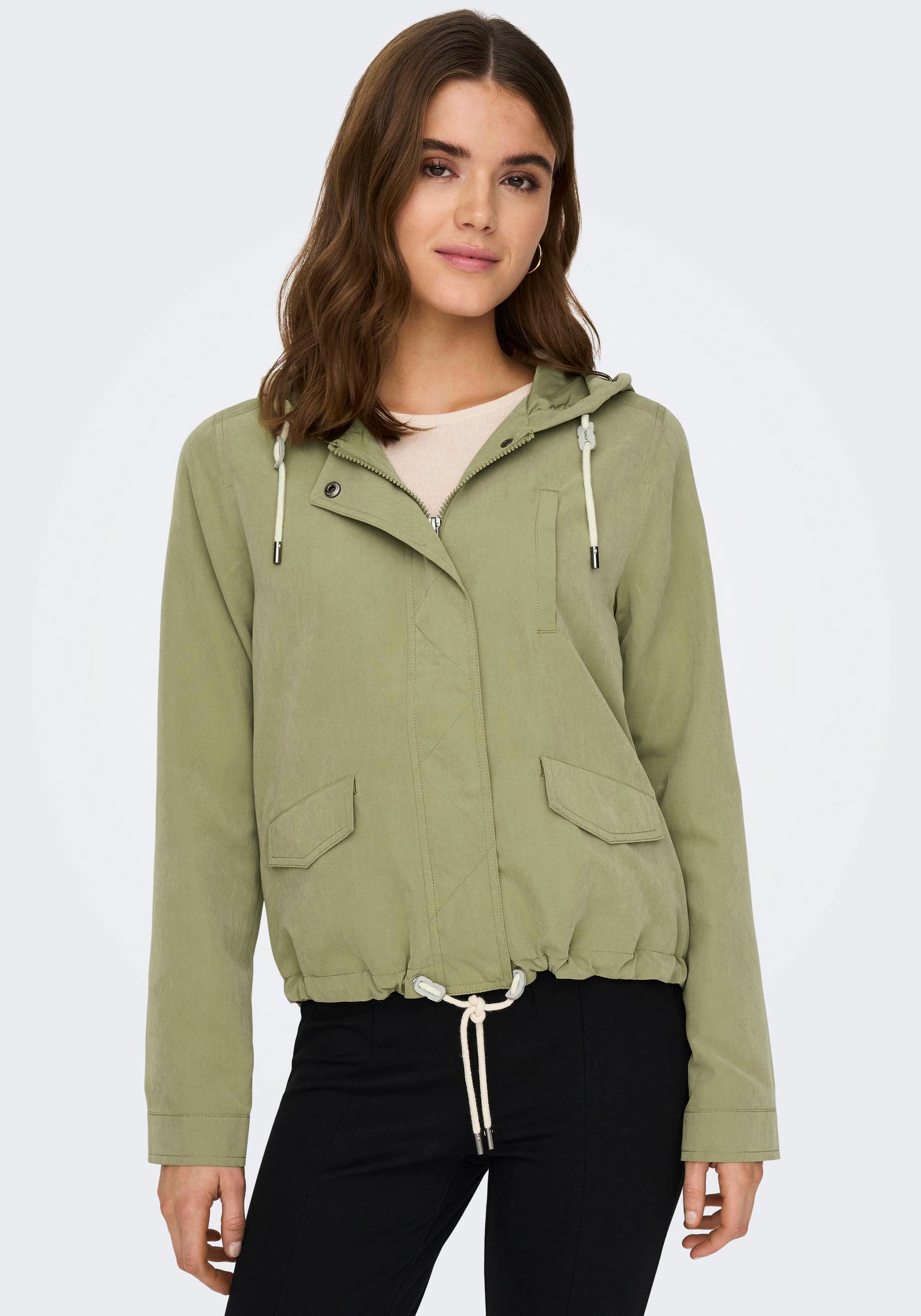 Image of ONLY Parka "ONLSKYLAR HOOD SPRING JACKET CC OTW" mit Kapuze mit