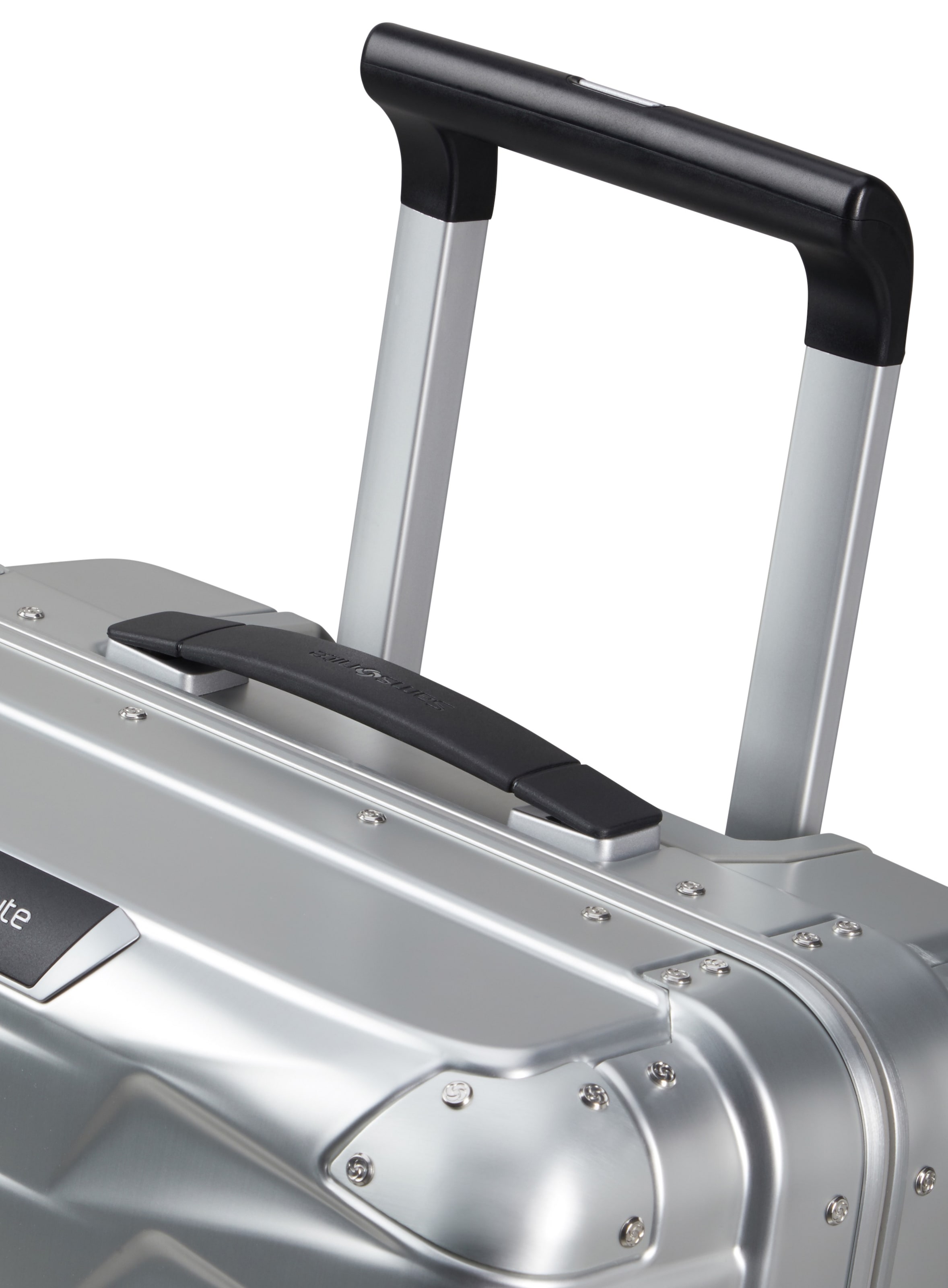 Samsonite Trolley à coque dure »PROXIS ALU, verschiedene Grössen« 40 litre 4 Rollen en aluminium, avec sangle de tension croisée, avec plaque nominative intégrée