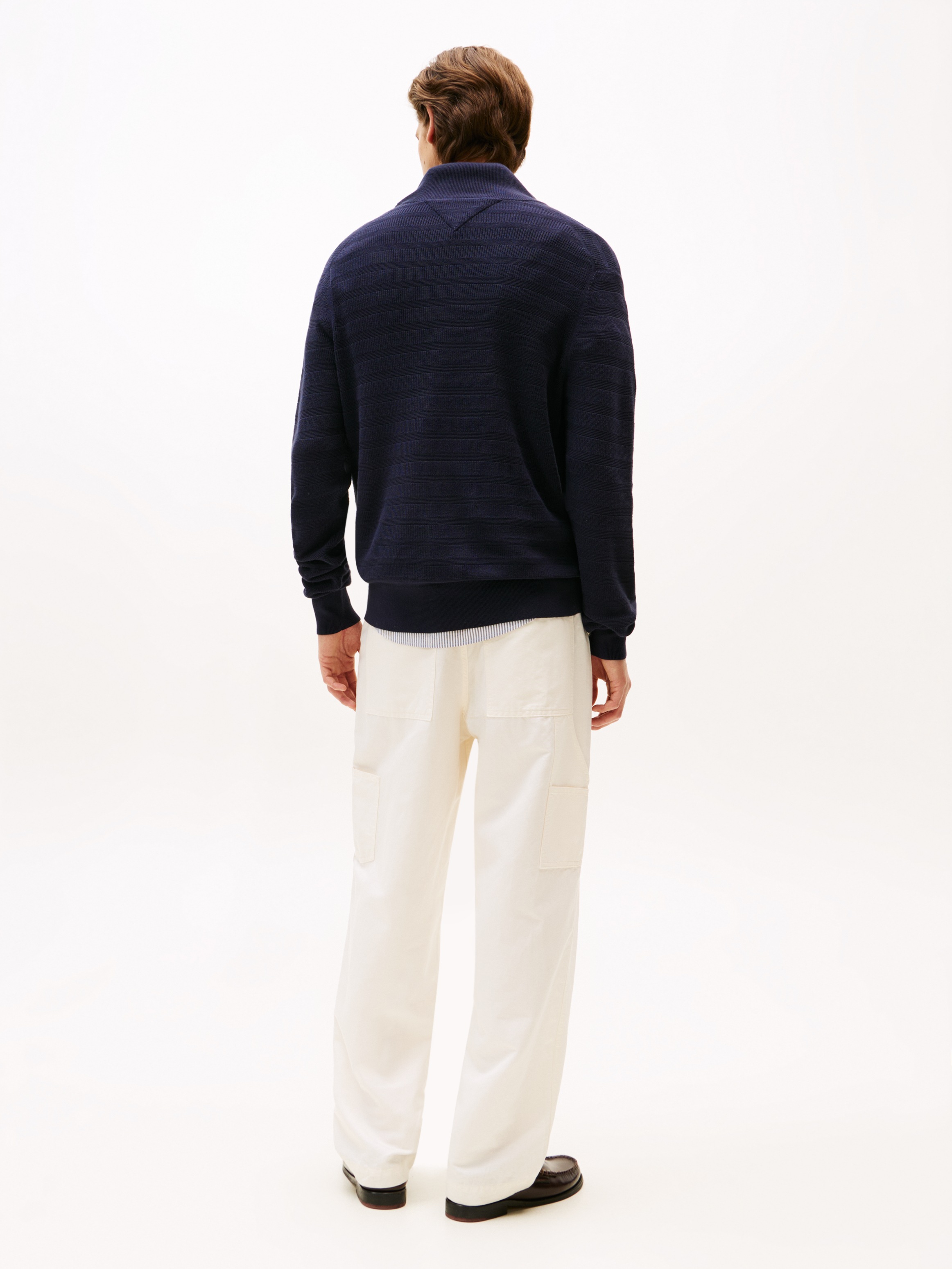 Tommy Hilfiger Troyer »STRIPE STRUCTURE ZIP MOCK«, mit modischer Struktur