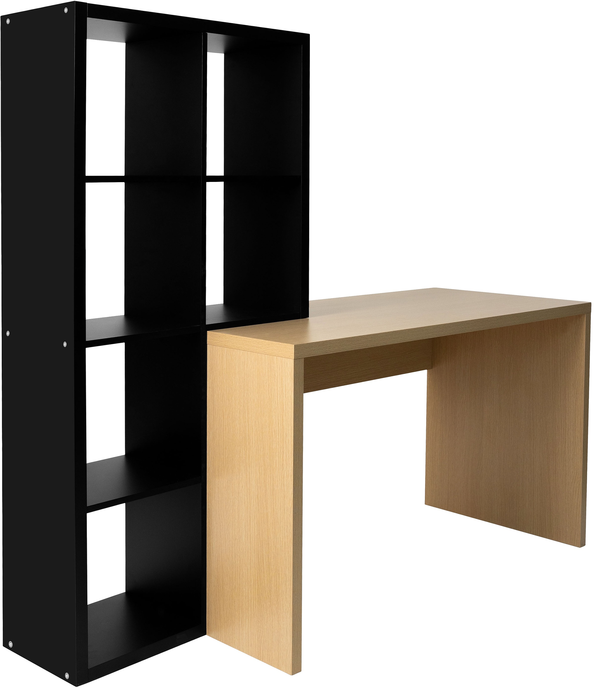 Image of GOODproduct Regal-Schreibtisch "Triest, Computertisch mit Raumtrenner, Breite 156 cm", Regalelement flexibel montierbar, 6 Fächer, Tischbreite 120 cm