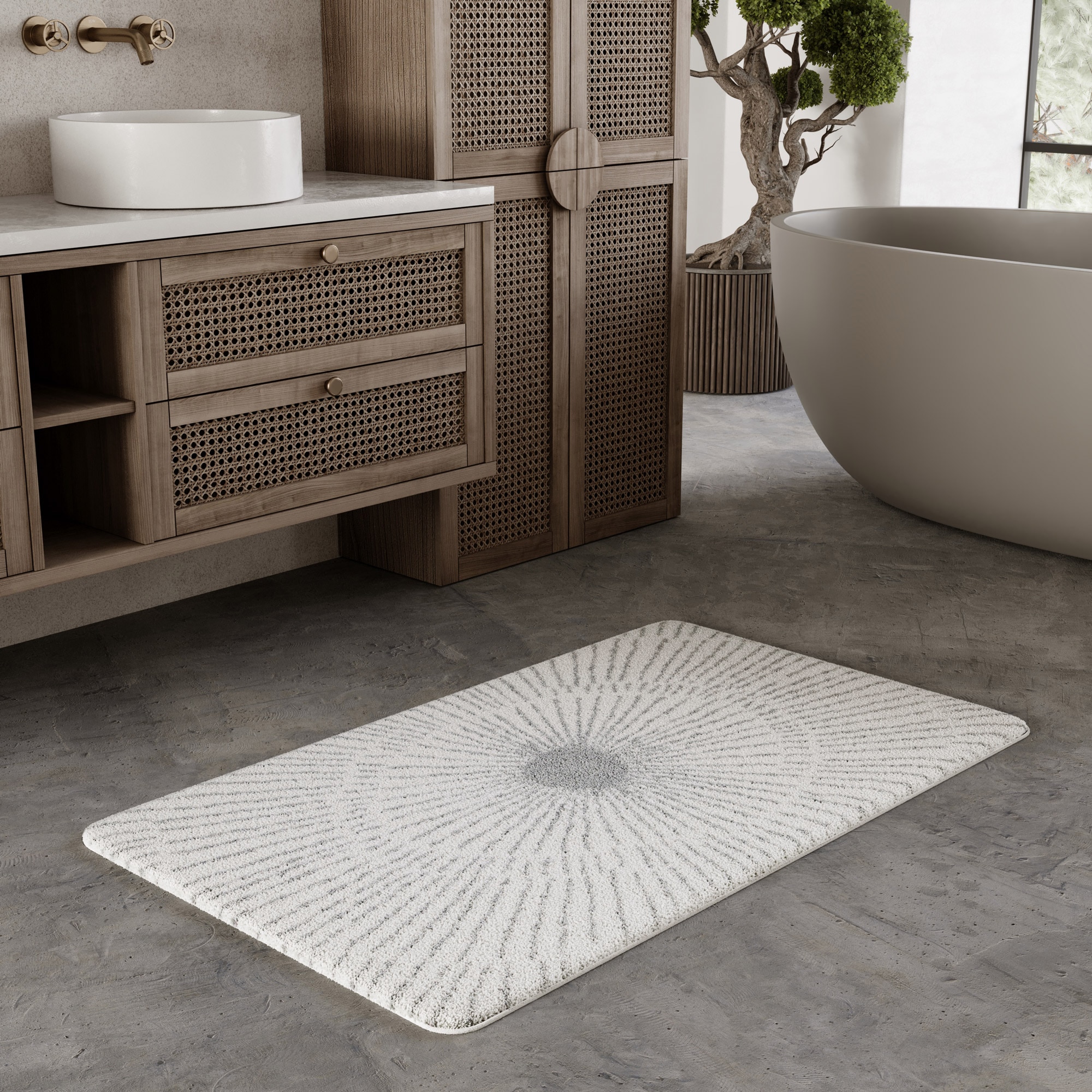 Image of Wecon home Basics Badematte "Jasbeer" Höhe 15 mm waschbar, rutschfest, strapazierfähig, pflegeleicht mit Linien Design
