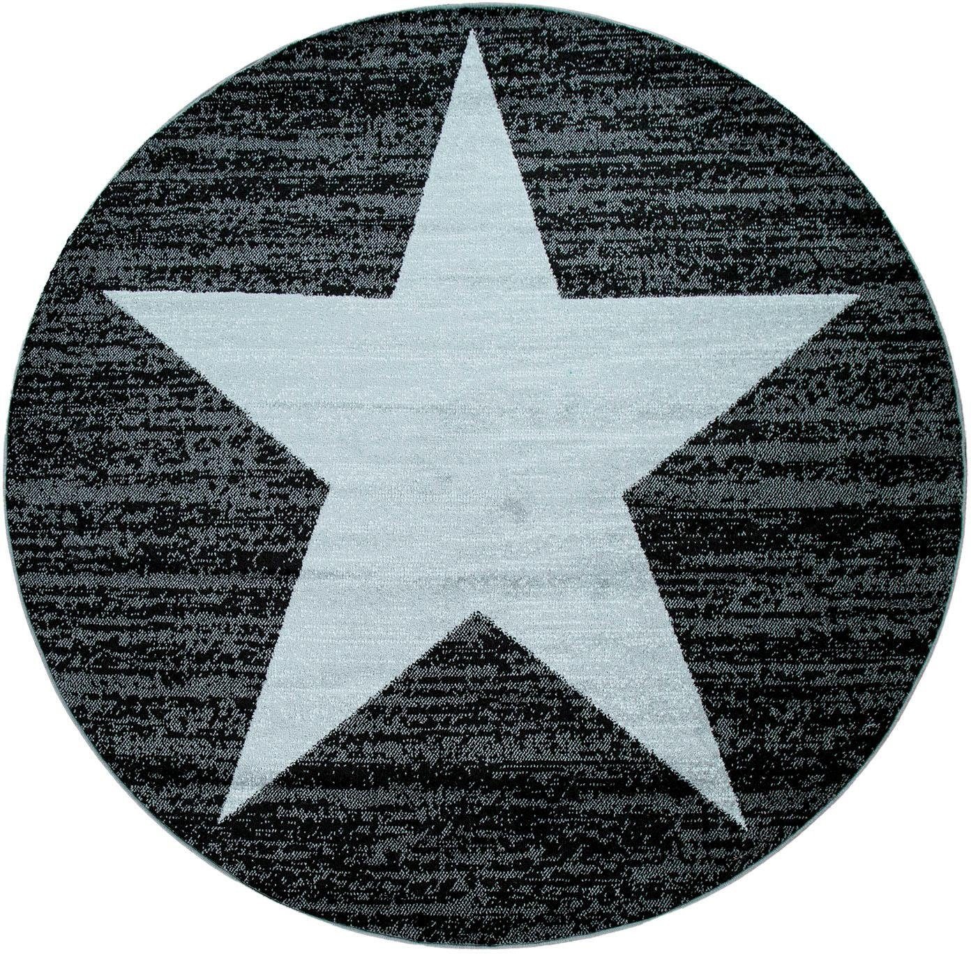 Image of Paco Home Teppich »Fiesta 116«, rund, 12 mm Höhe, Kurzflor, Motiv Stern, ideal im Wohnzimmer, Schlafzimmer & Jugendzimmer bei Ackermann Versand Schweiz