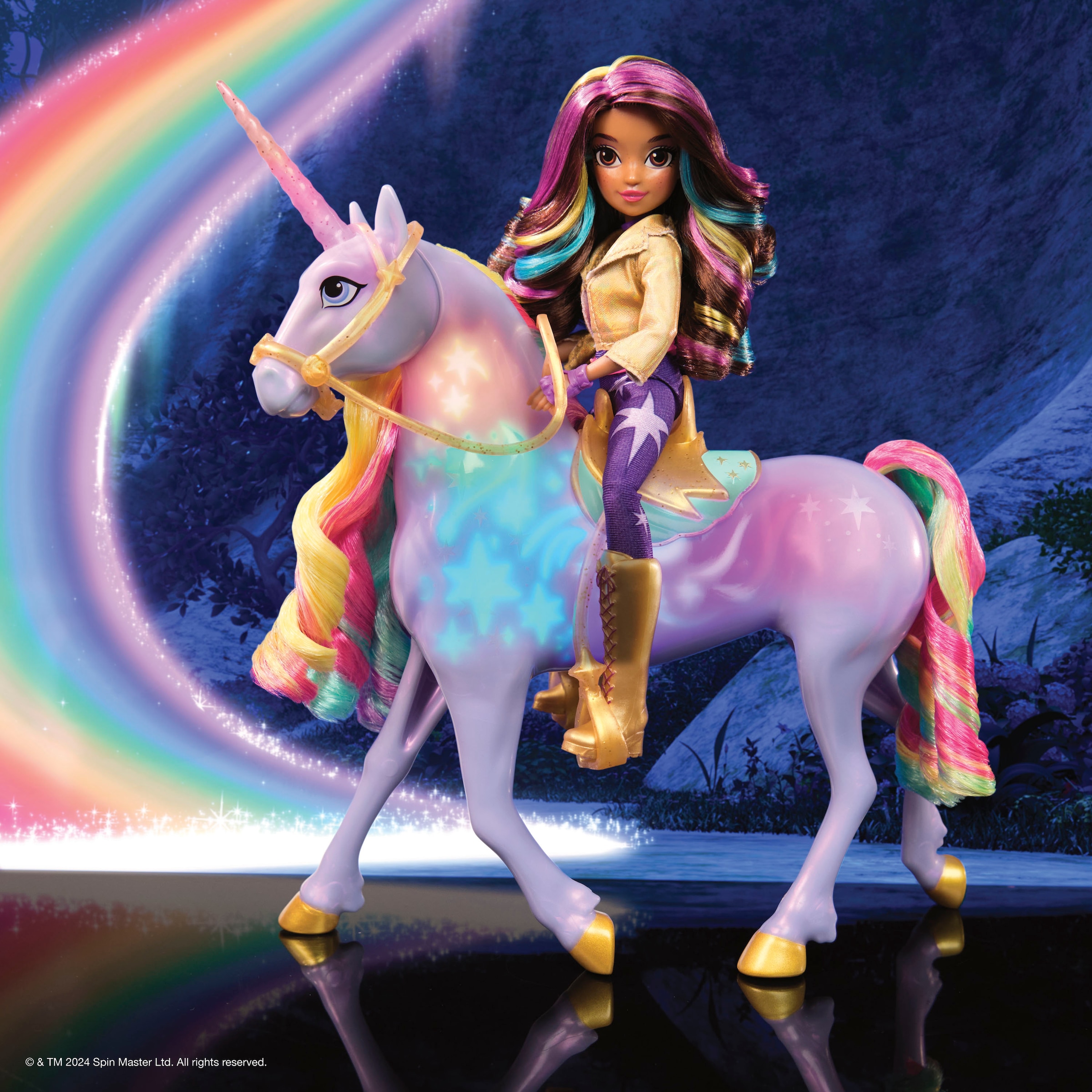 Spin Master Anziehpuppe »Unicorn Academy - Interactive Rainbow Light-Up Wildstar & Sophia« mit Licht- & Soundeffekt