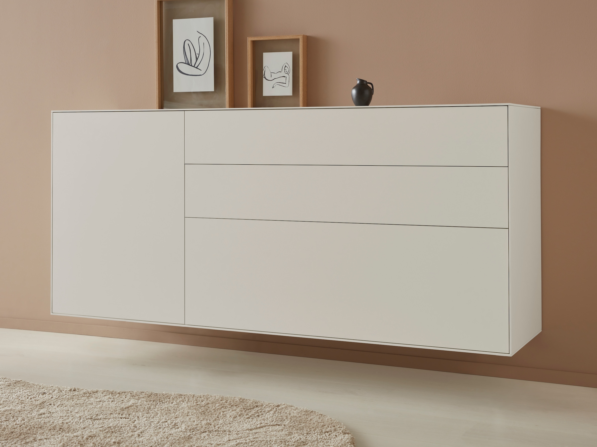 LeGer Home by Lena Gercke Sideboard »Essentials«, Breite: 167cm, MDF lackiert, Push-to-open-Funktion