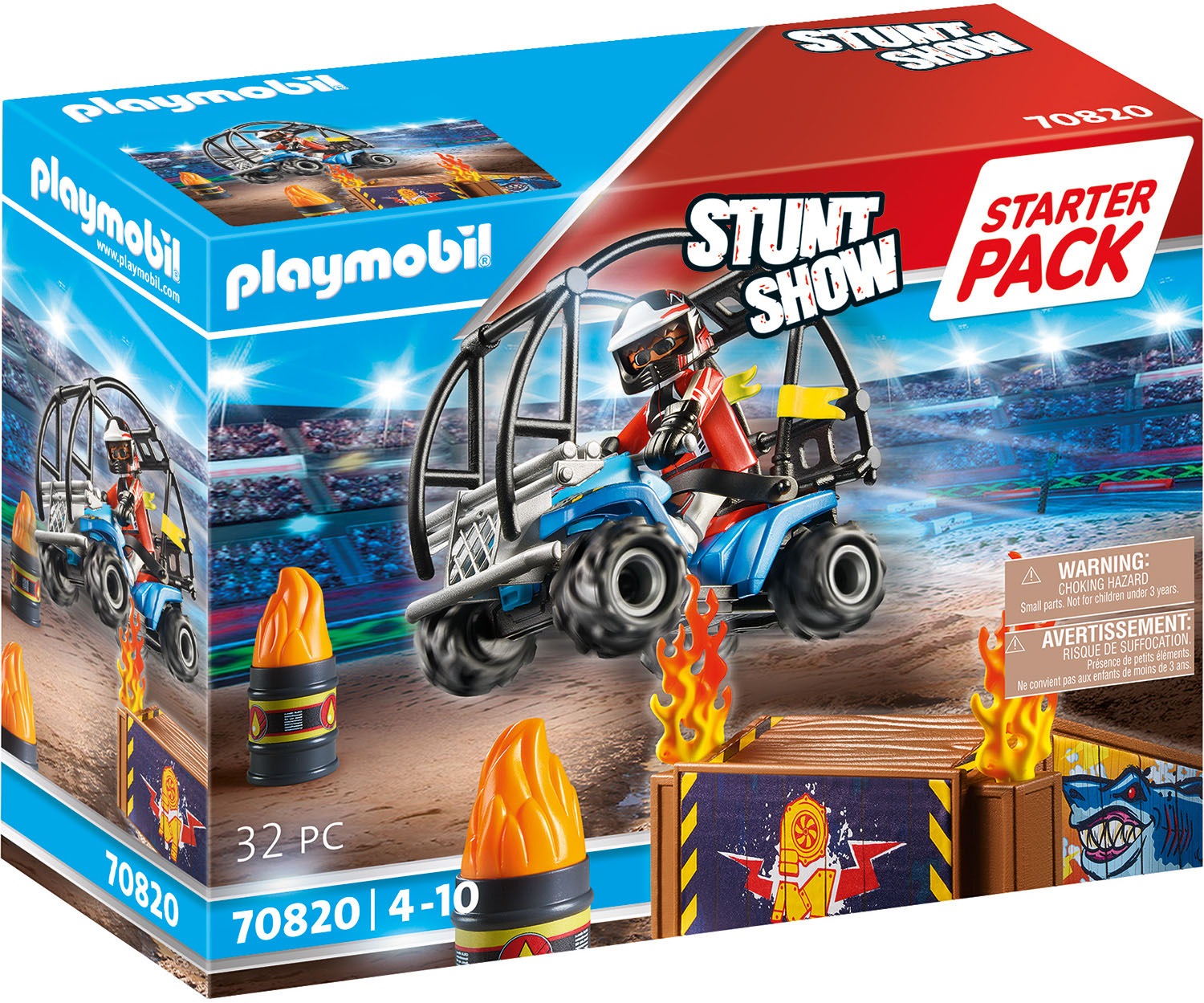Image of Playmobil® Konstruktions-Spielset »Starter Pack Stuntshow Quad mit Feuerrampe (70820), Stuntshow«, (32 St.), Made in Germany bei Ackermann Versand Schweiz