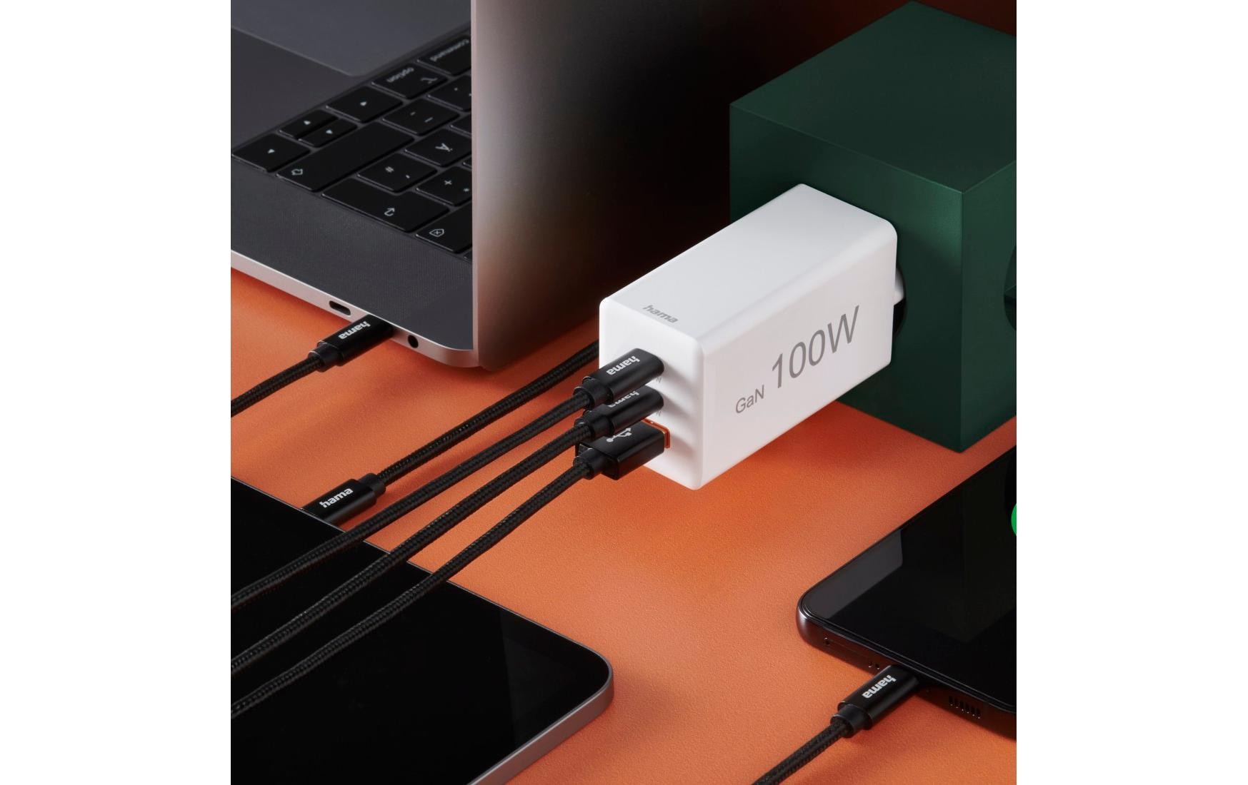 Hama USB-Ladegerät »Gan charger 1x USB-A 2x USB-C 100 W«
