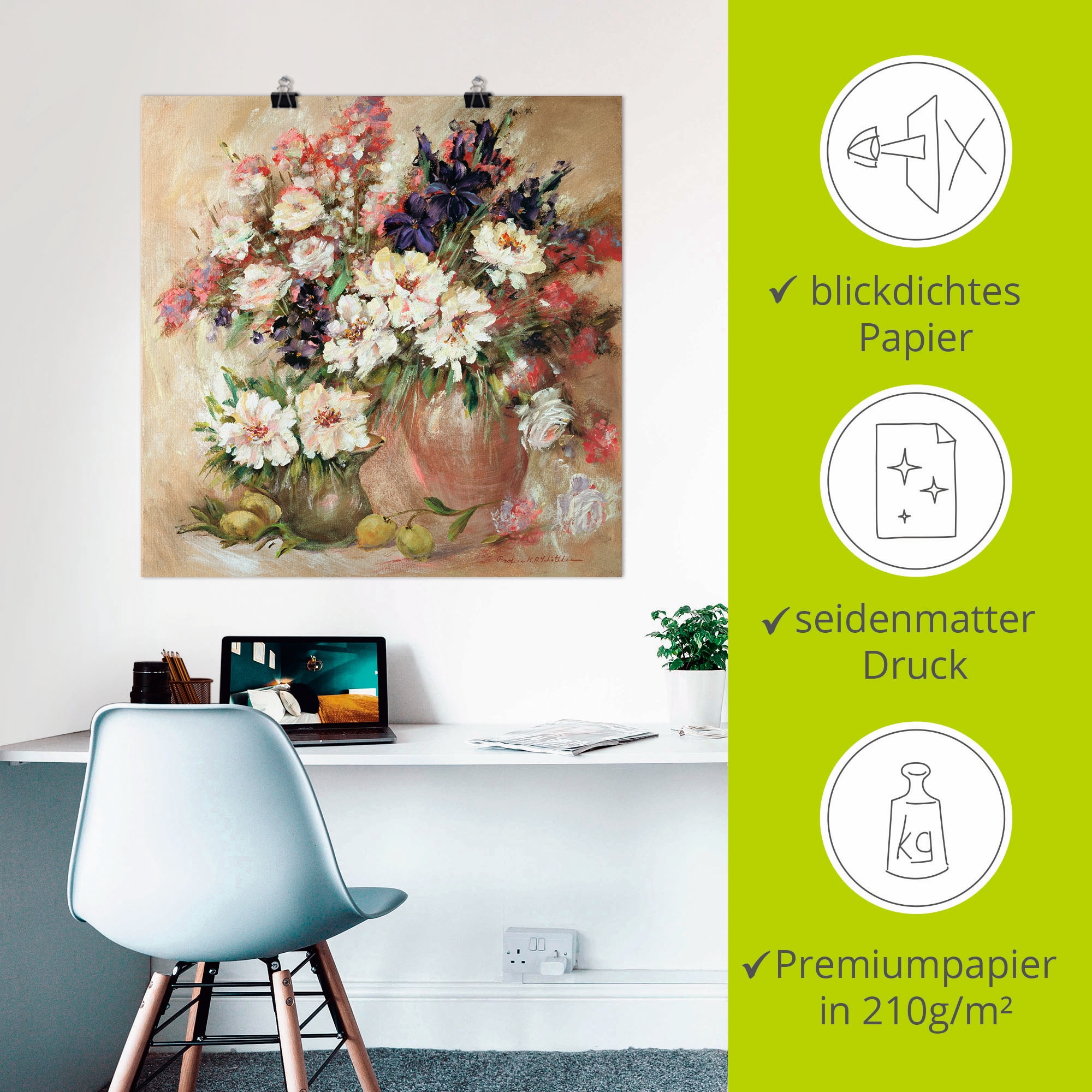 Artland Poster »Stillleben I«, Blumen, (1 St.), als Leinwandbild, Wandaufkleber oder Poster in versch. Grössen