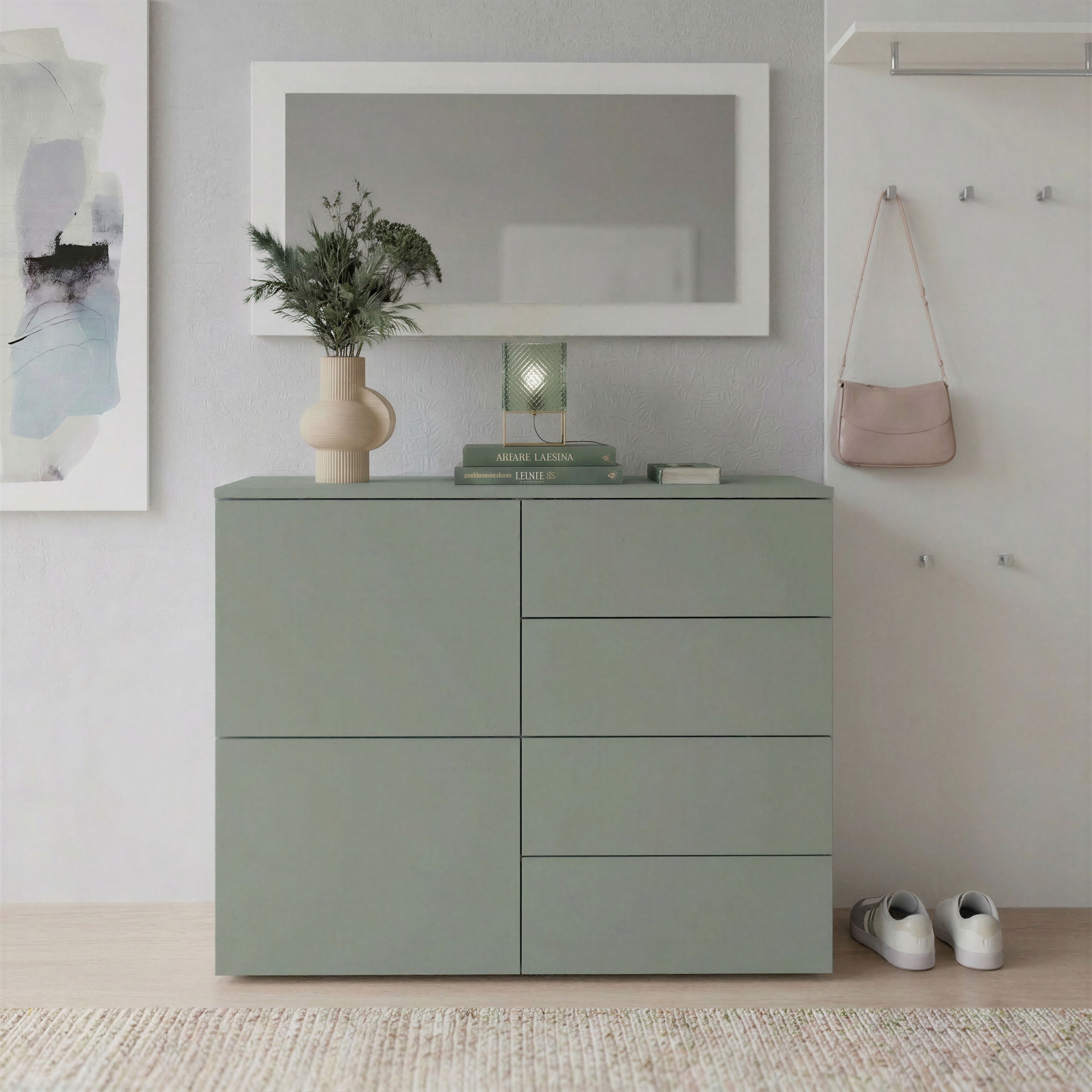 borchardt Möbel Commode »Rova, Sideboard Breite 93 cm« Push-To-Open, étagères réglables, beaucoup d'espace de rangement, largeur 93cm