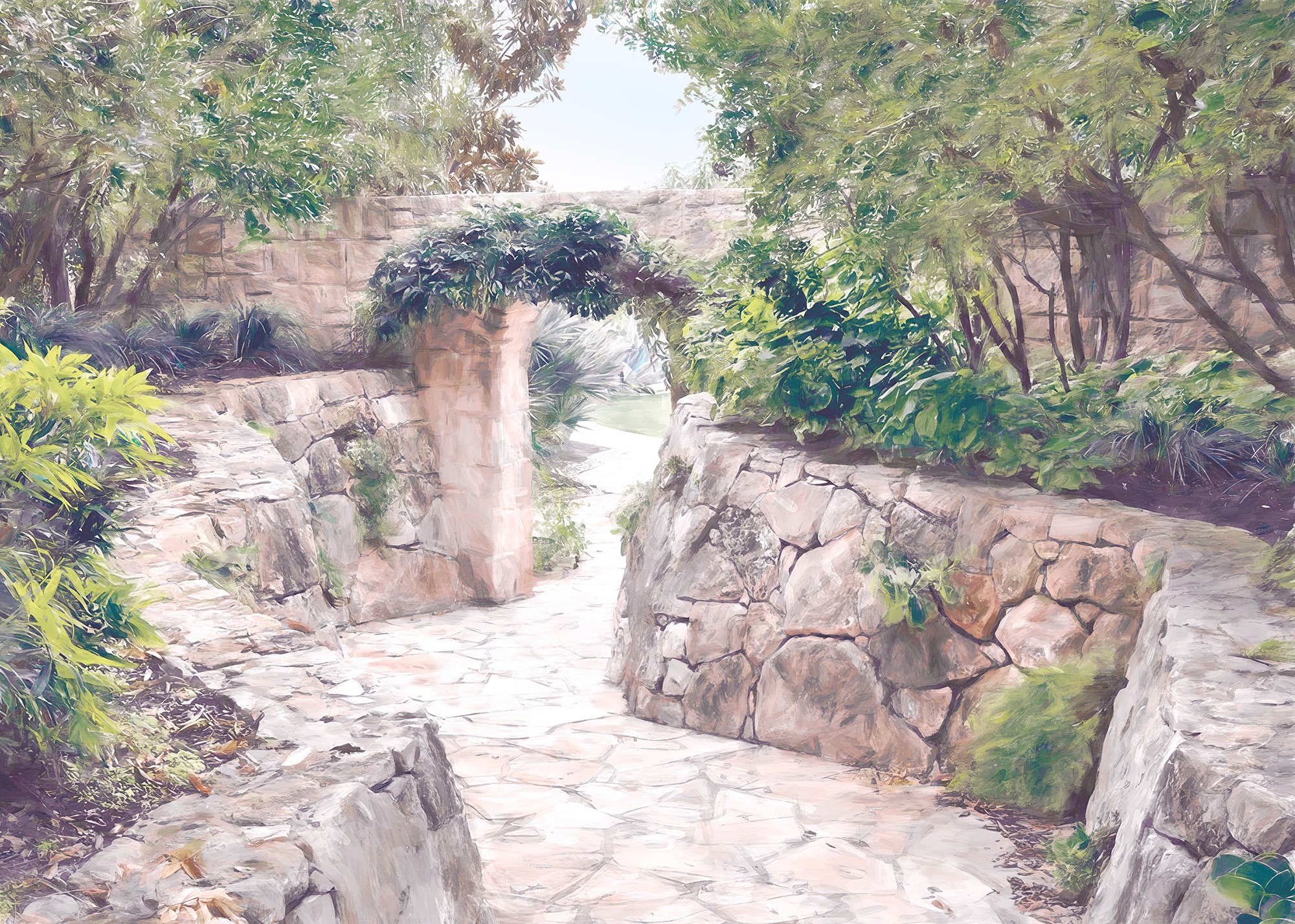 Image of Komar Fototapete »Passage«, botanisch-tropisch-Motiv, BxL: 350x250 cm, 150 g/m², Bahnbreite 50 cm, ausgezeichnet lichtbeständig bei Ackermann Versand Schweiz