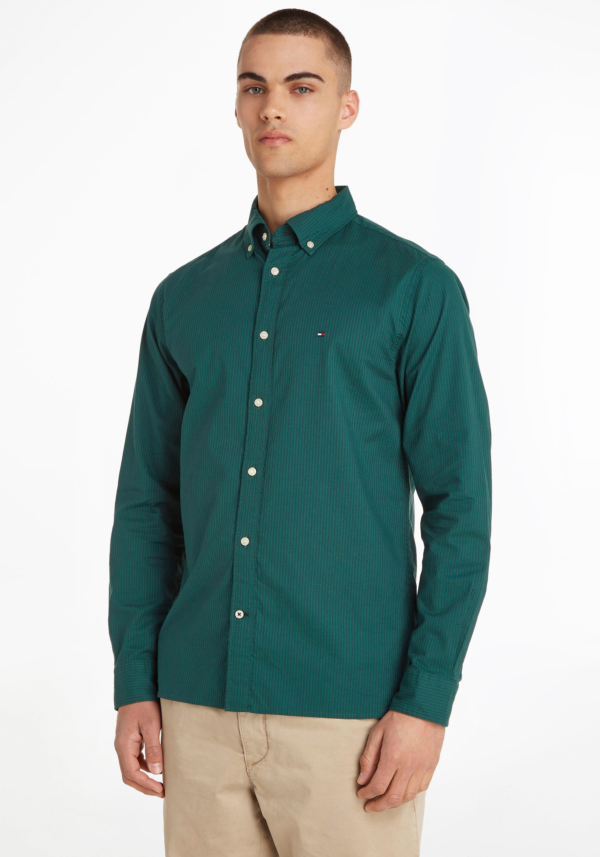 Tommy Hilfiger Langarmhemd »1985 FLEX OXFORD STRIPE RF SHIRT«, in gestreifter Optik kaufen