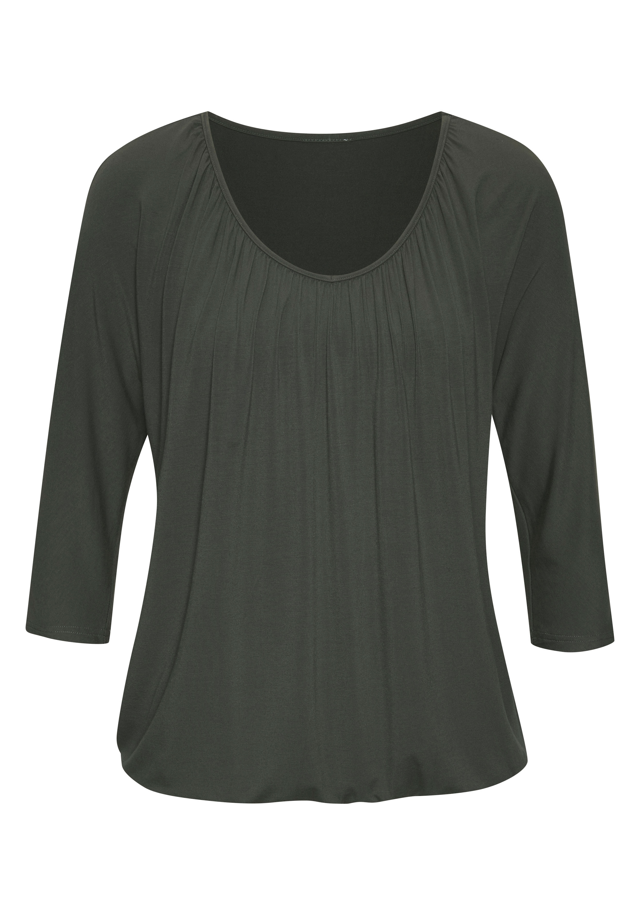 LASCANA 3/4-Arm-Shirt, mit Gummizug am Bund