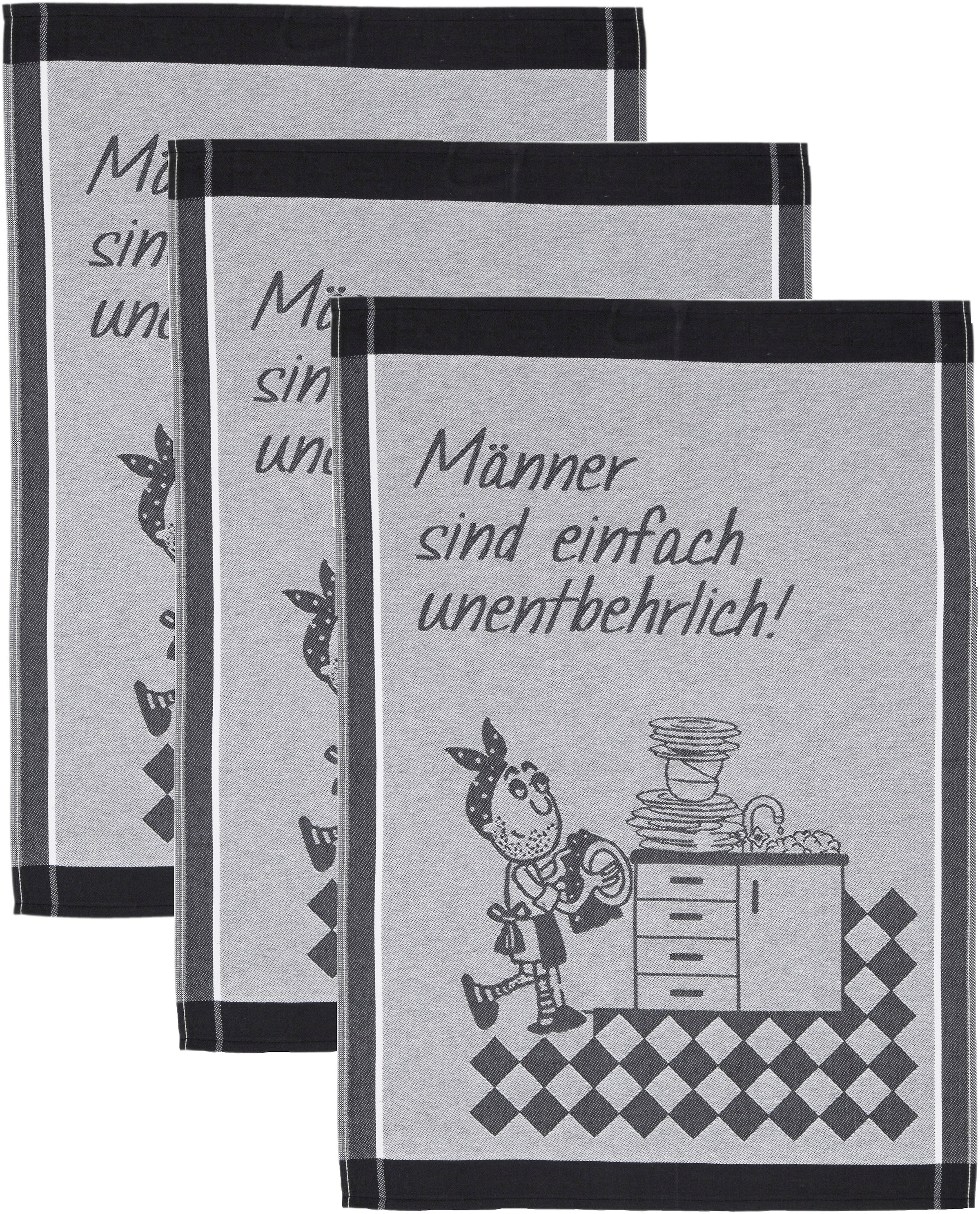 Image of ROSS Geschirrtuch "Männer sind einfach unentbehrlich" Sprüchetuch, aus 100% Baumwolle