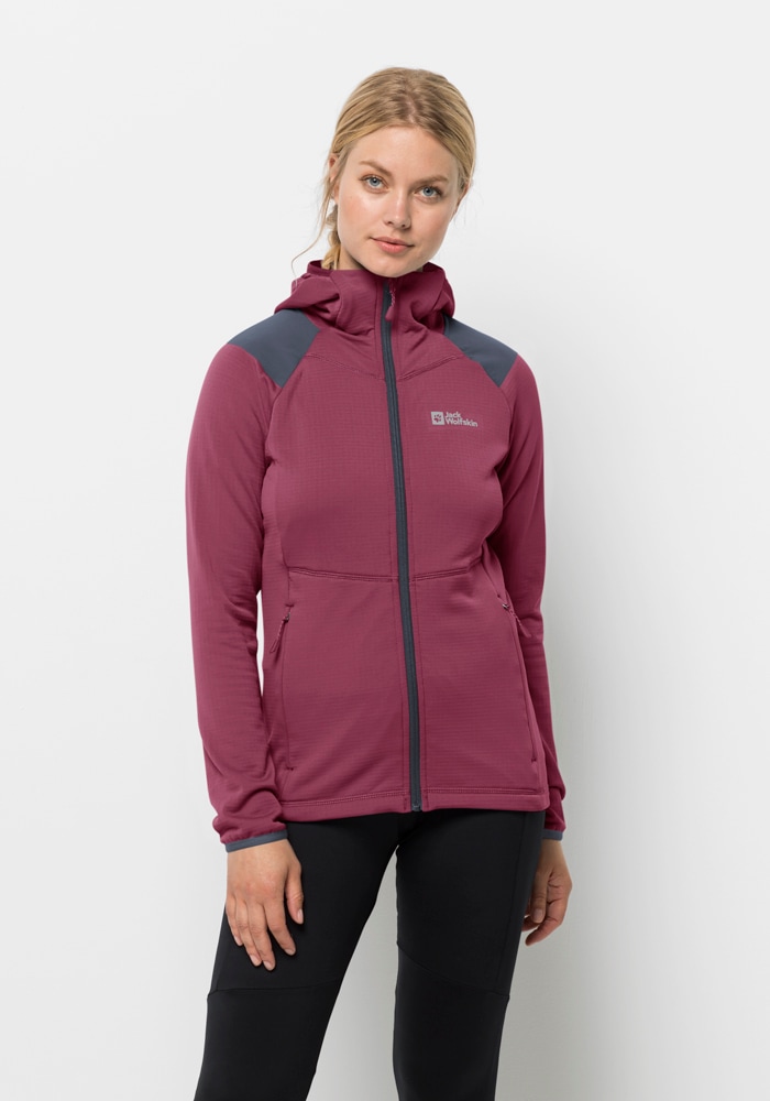 Jack Wolfskin Kapuzenfleecejacke »KOLBENBERG HOODED FZ W«, mit Kapuze