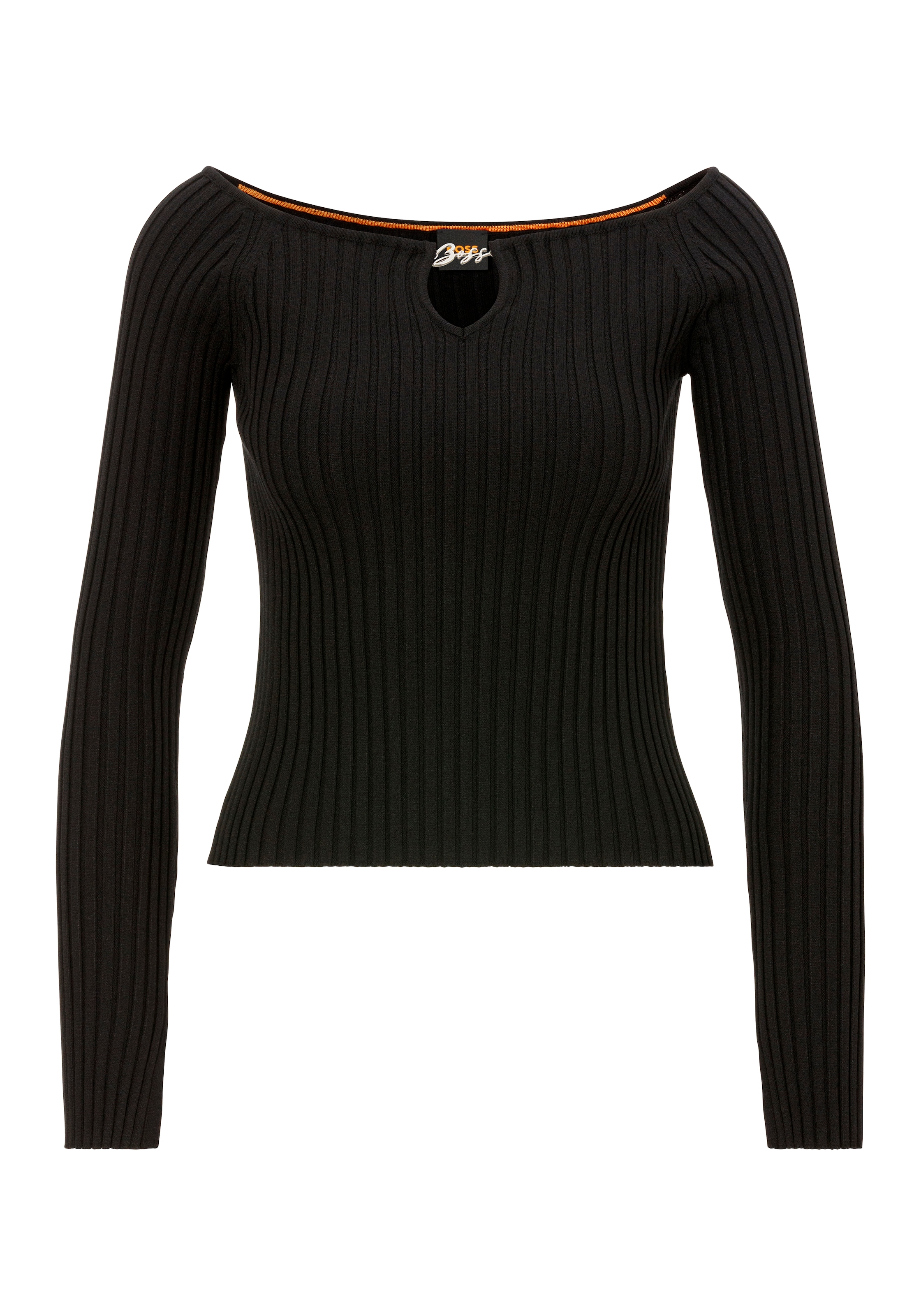 BOSS ORANGE Carmenpullover »C_Fayez«, Cut-Out mit Logodetail