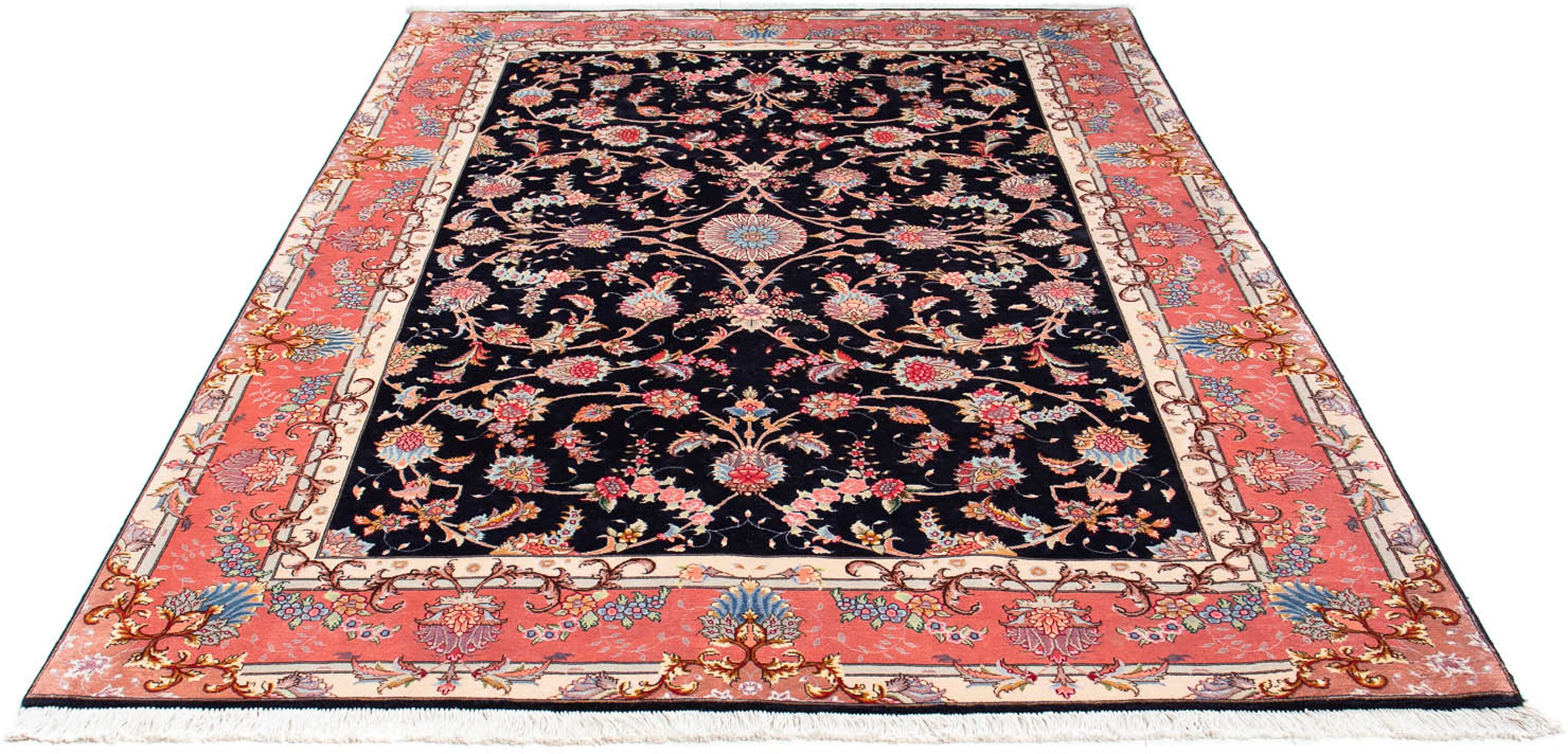 Image of morgenland Orientteppich »Perser - Täbriz - Royal - 238 x 172 cm - dunkelblau«, rechteckig, 7 mm Höhe, Wohnzimmer, Handgeknüpft, Einzelstück mit Zertifikat bei Ackermann Versand Schweiz