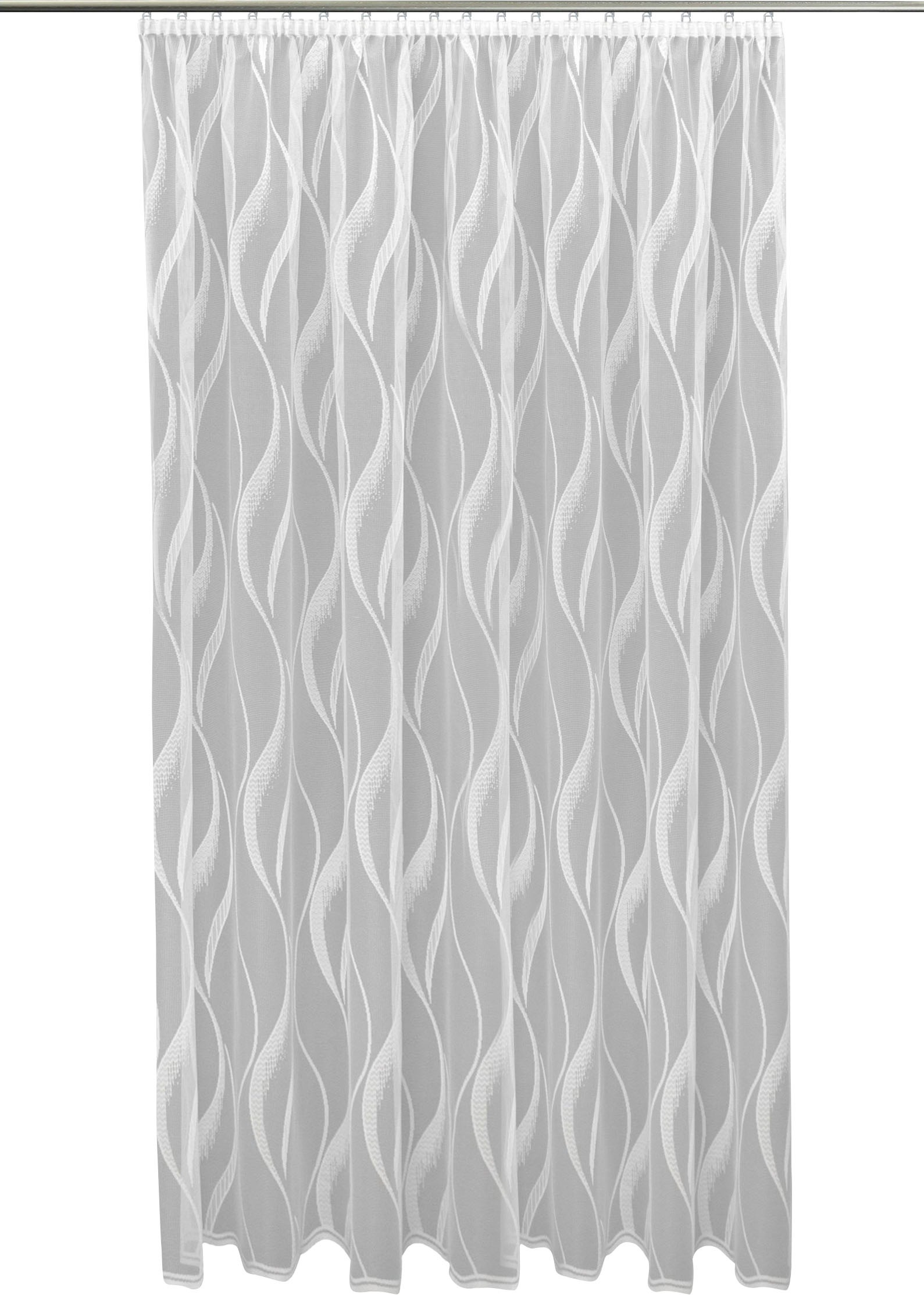 Image of VHG Gardine nach Mass »Moni«, (1 St.), Stores, Wunschmass, Bogenkante, floral, gemustert, transparent, weiss, monochrom, Jacquard, gewirkt, verschiedene Grössen bei Ackermann Versand Schweiz