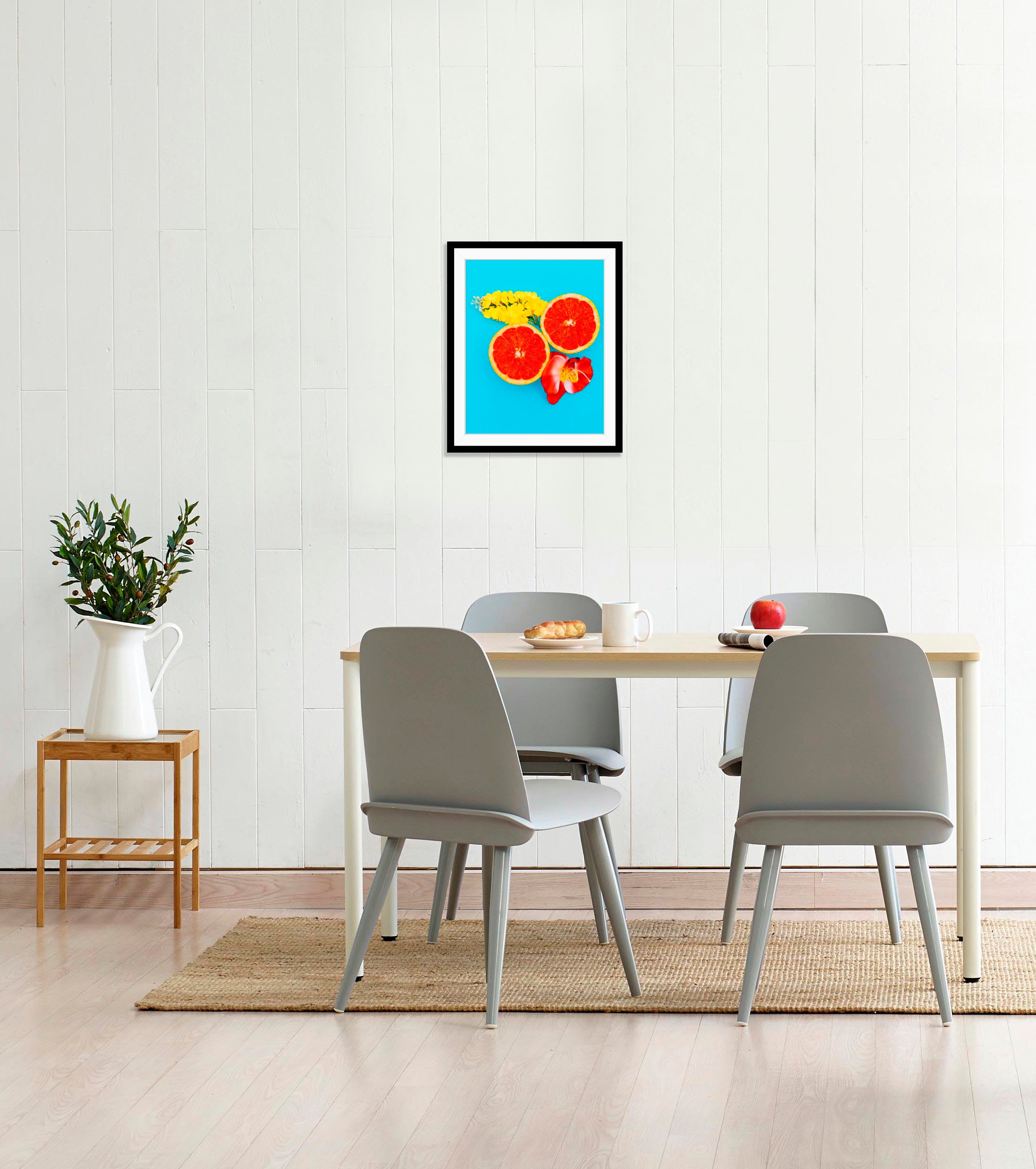 Image of queence Bild "Diego" Essen Figuren Kunst Lebensmittel Obst Obst Bilder 1 Stk. tlg. HD Premium Poster-Druck inkl. Holzrahmen