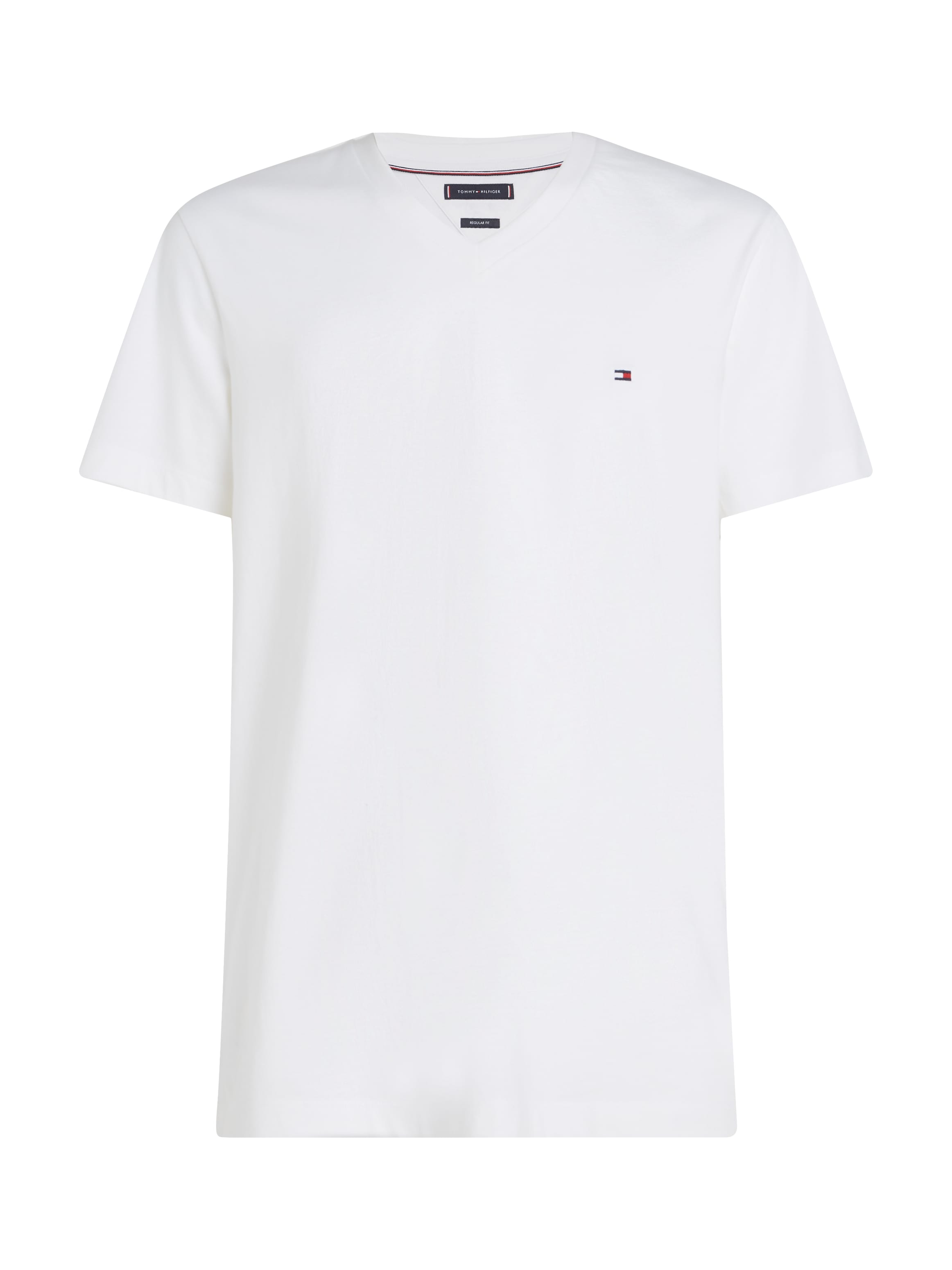 Tommy Hilfiger V-Shirt »ESSENTIAL V-NECK TEE mit V-Ausschnitt und Markenlabel«, unifarben, casual, regular fit, Baumwolle, V-Ausschnitt