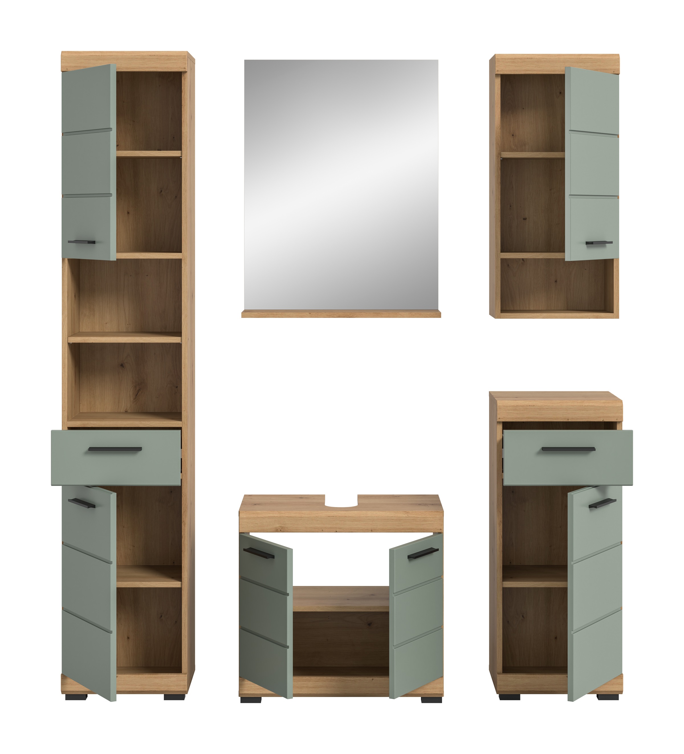 welltime Badmöbel-Set »Siena, 5 teilig, bestehend aus:« Set, TOPSELLER!, 5 Stk. tlg.